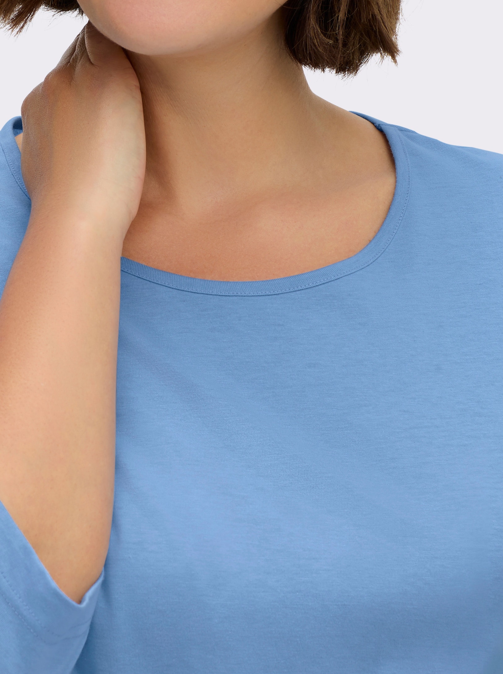 Longshirt in der 2-Stück-Packung - himmelblau + apricot