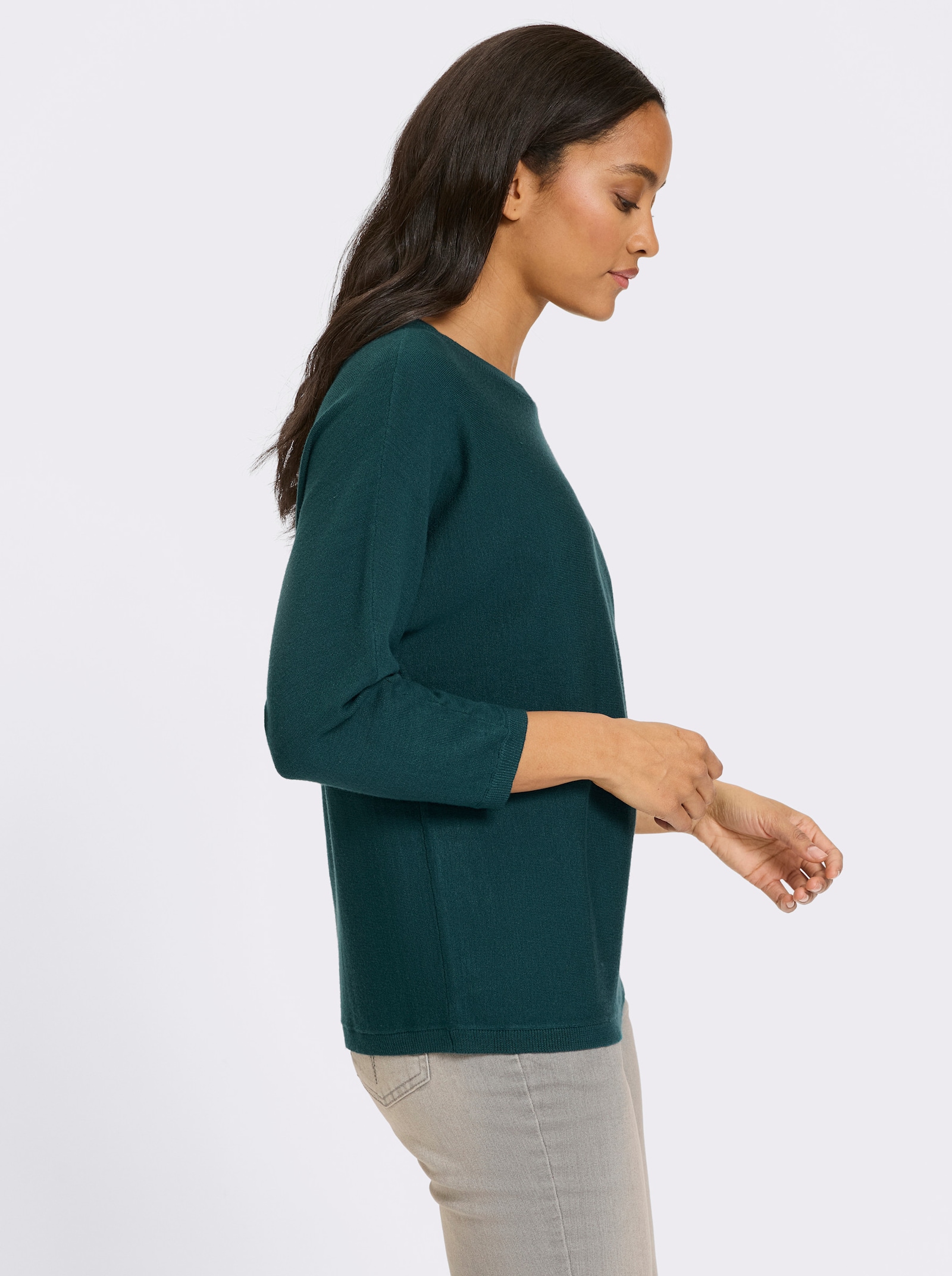 heine Fledermauspullover mit Rippenbündchen - petrol