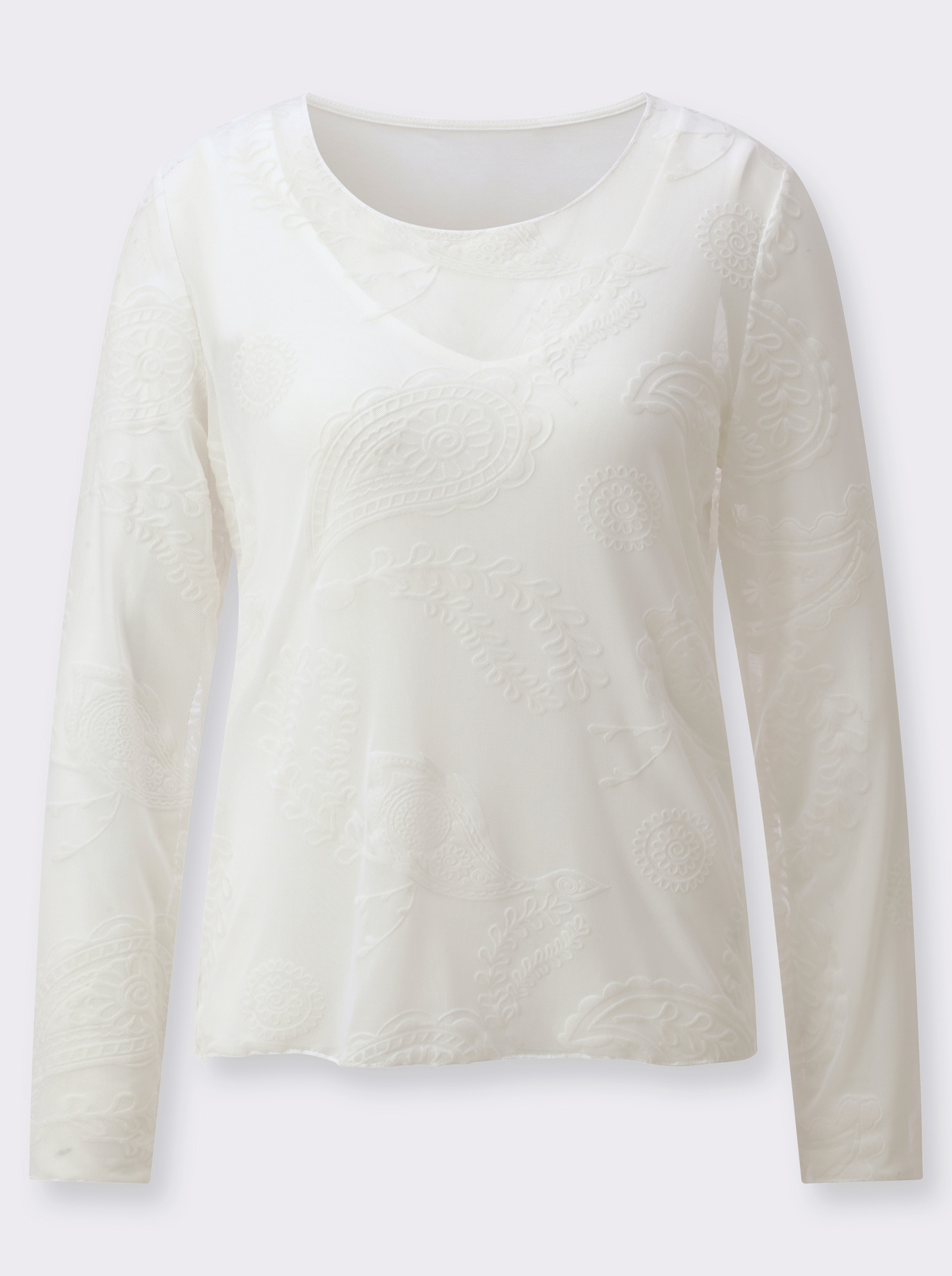 Langarmshirt mit integriertem Top - ecru