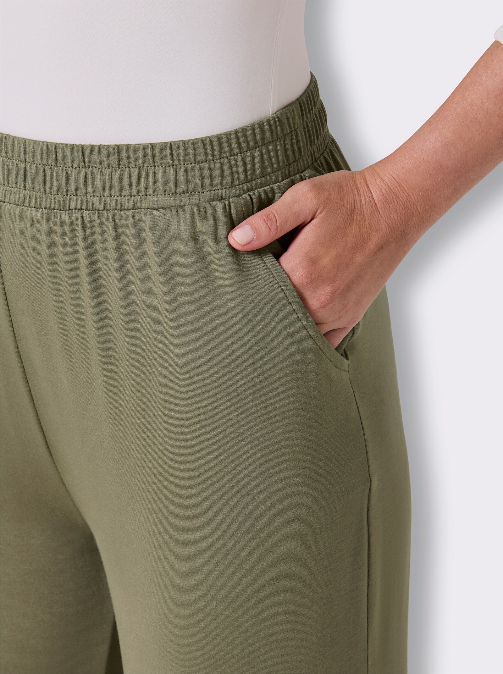 feel good Hosen - khaki + dunkeltaupe
