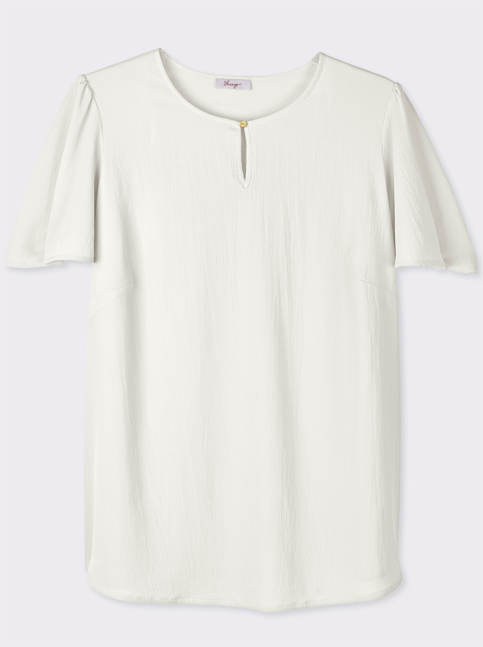 sheego Tunika mit Knopfverschluss - ecru
