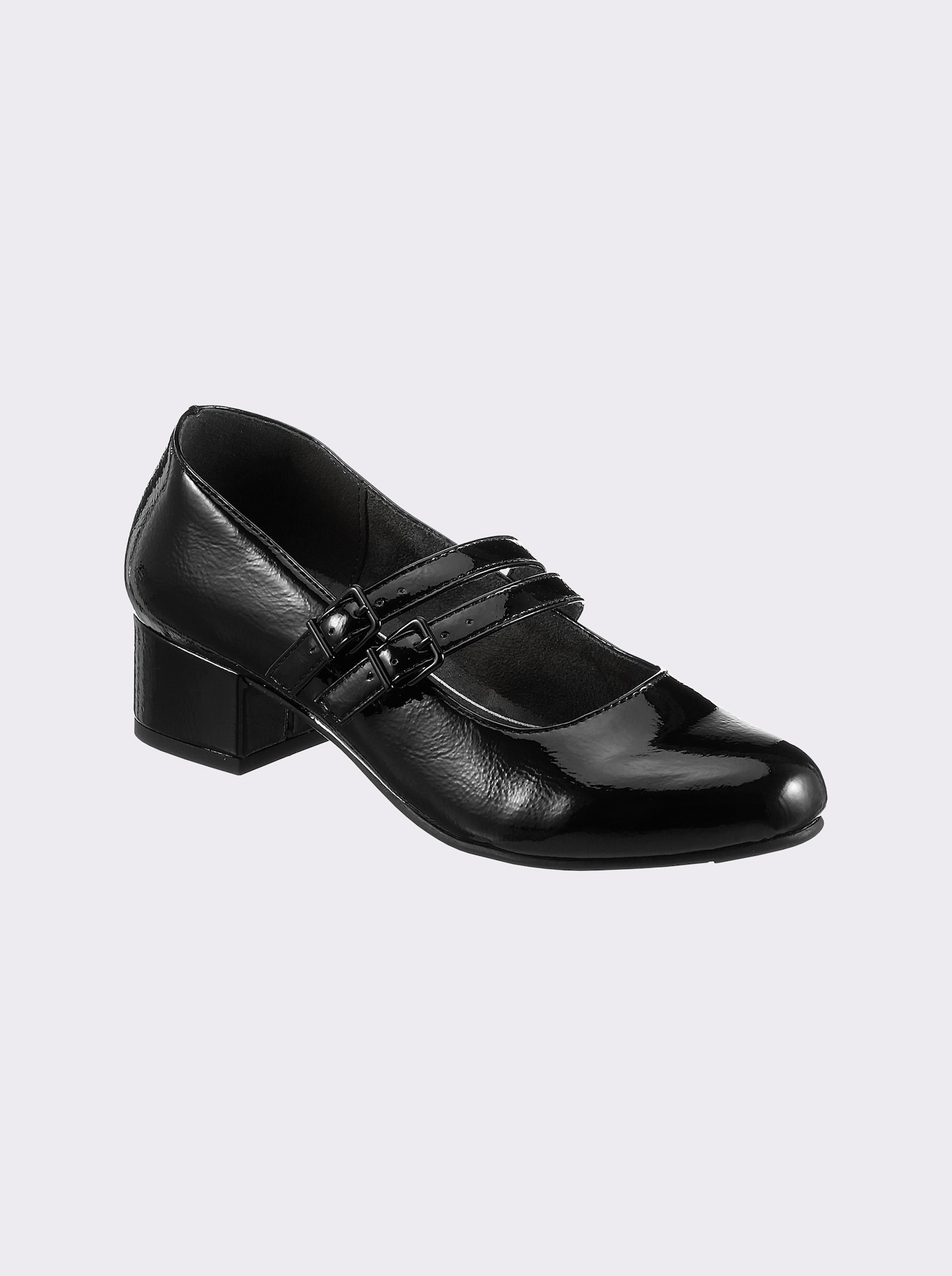 Jana Spangenpumps mit Riemchen - schwarz