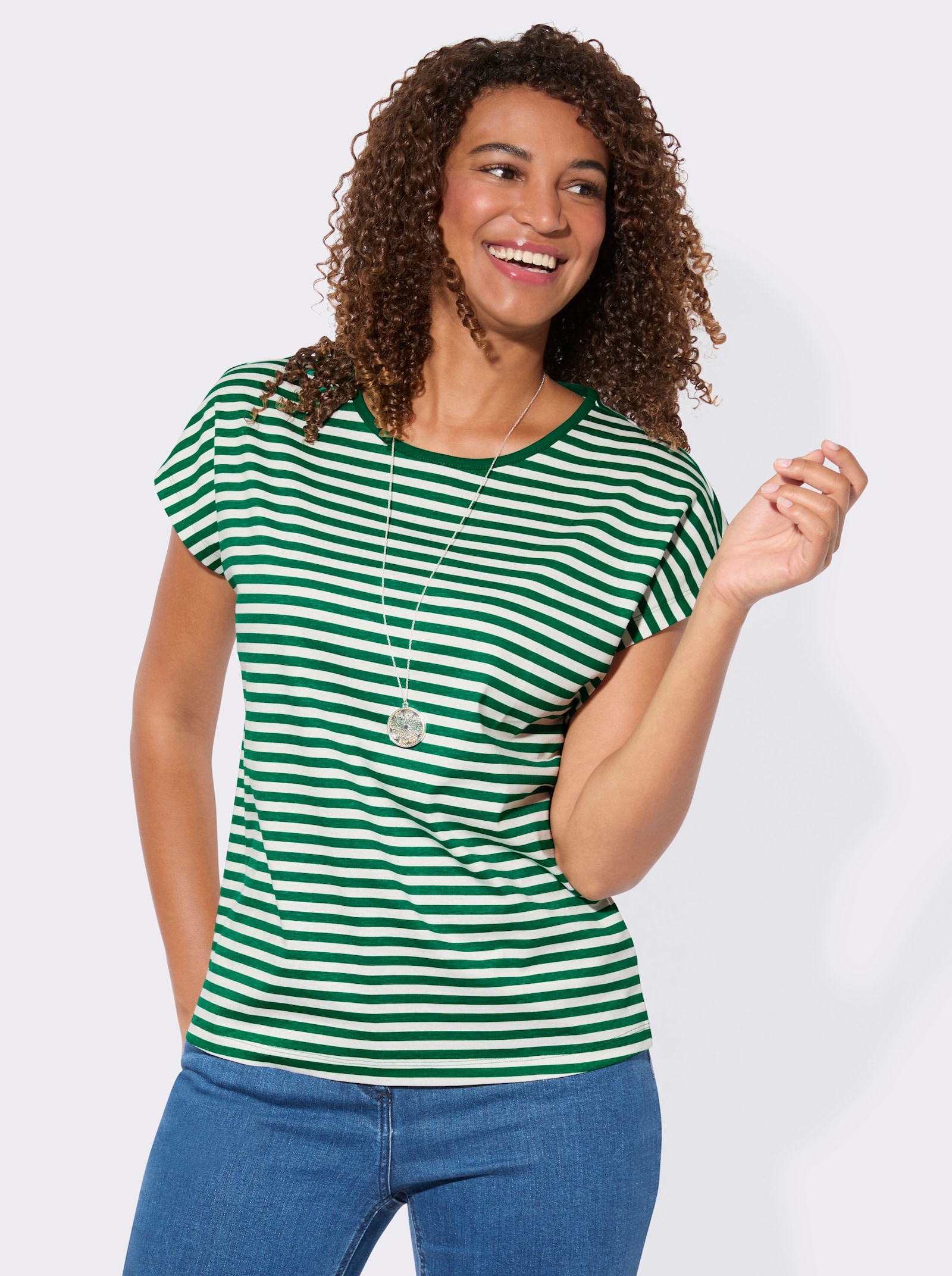 Shirt-Set mit überschnittenen Schultern - grün