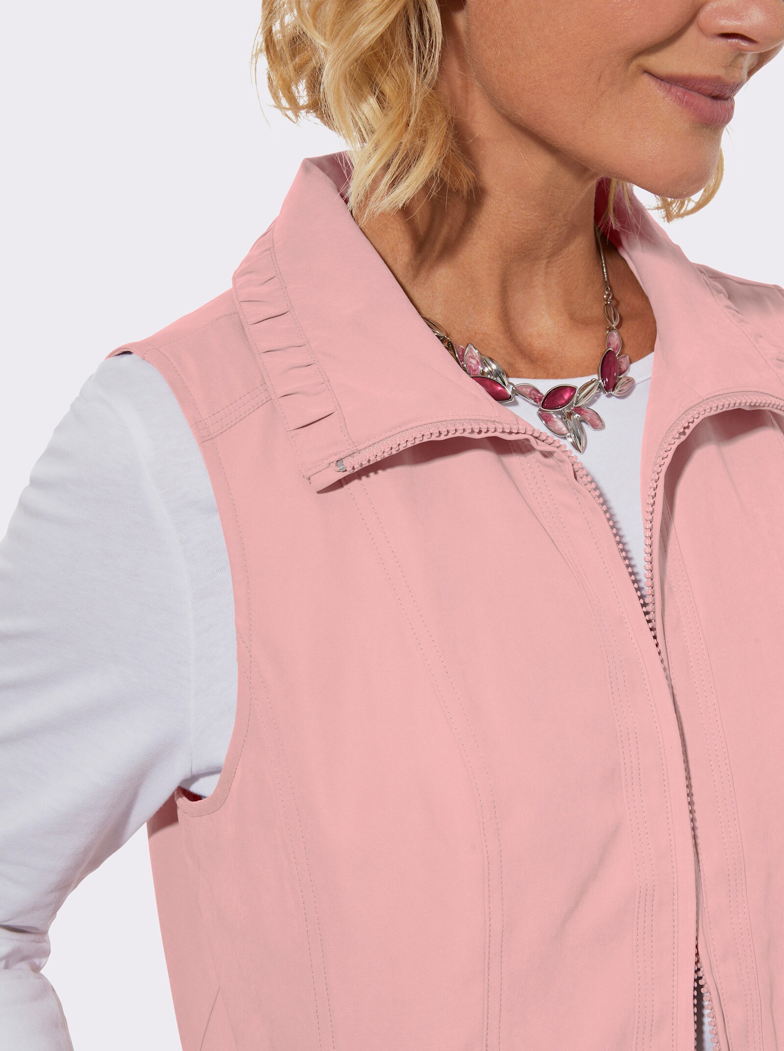 Weste mit Raffungen - hortensie