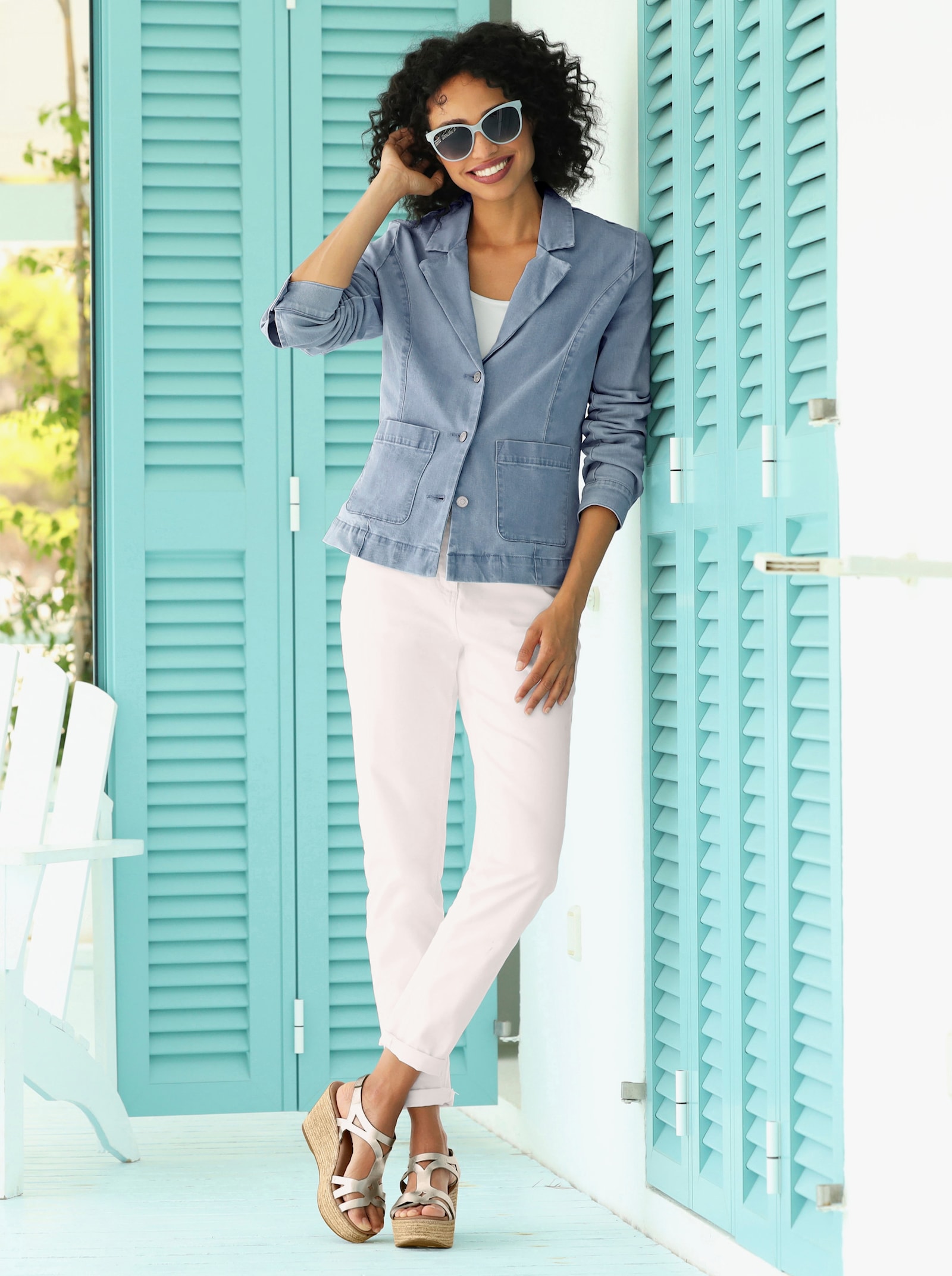 heine Jeansblazer in Stonewashed-Optik - blue-bleached