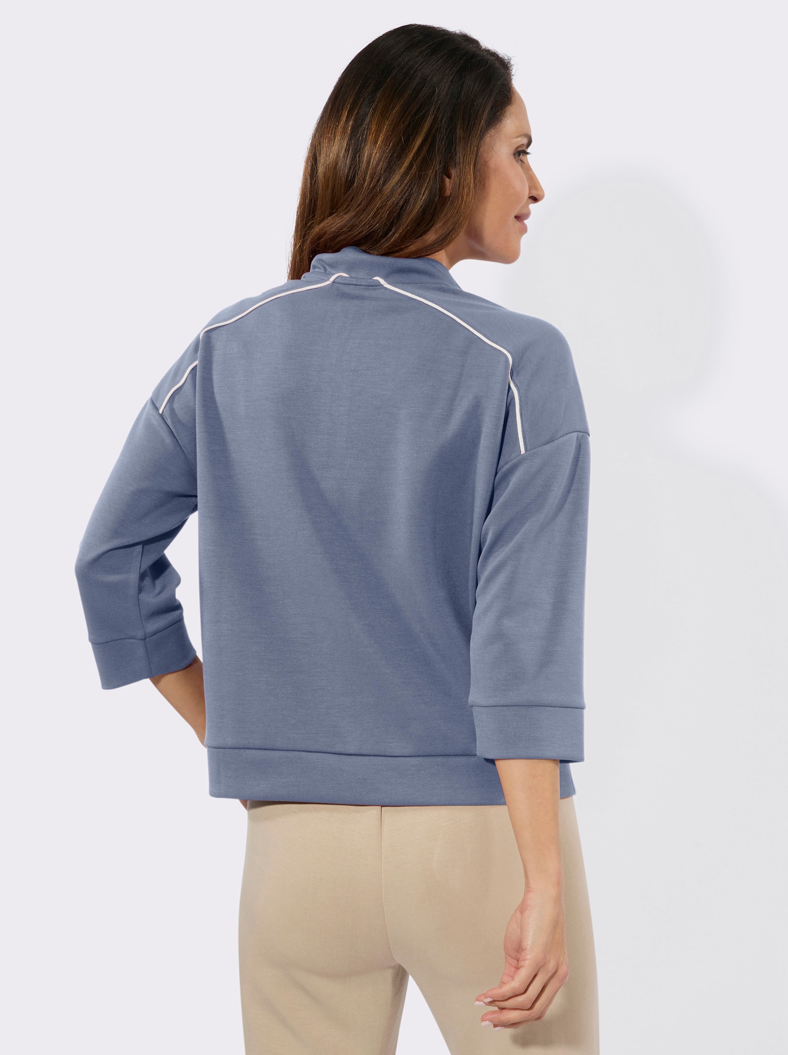 Sweatshirt mit 50% Modal - taubenblau