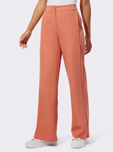 Marlene-Hose mit Schlitz am Saum - papaya
