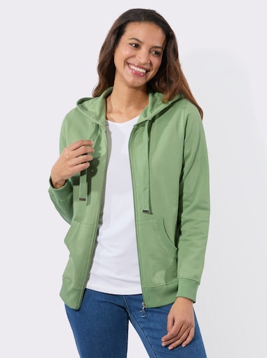 Sweatjacke mit Känguru-Taschen - eucalyptus