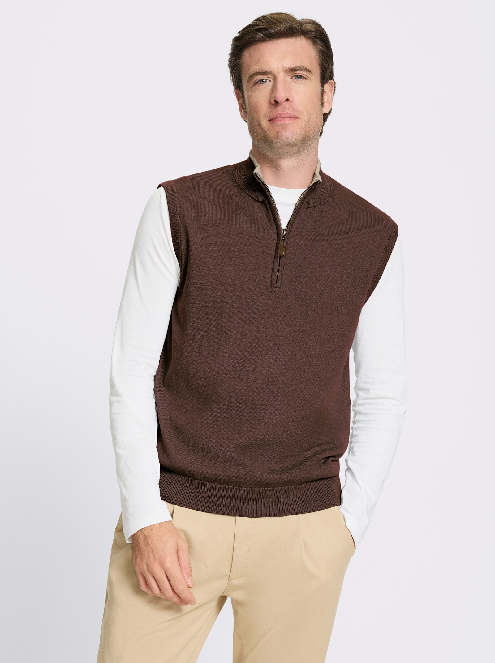 Catamaran Pullunder mit Stehkragen und Reißverschluss - schoko