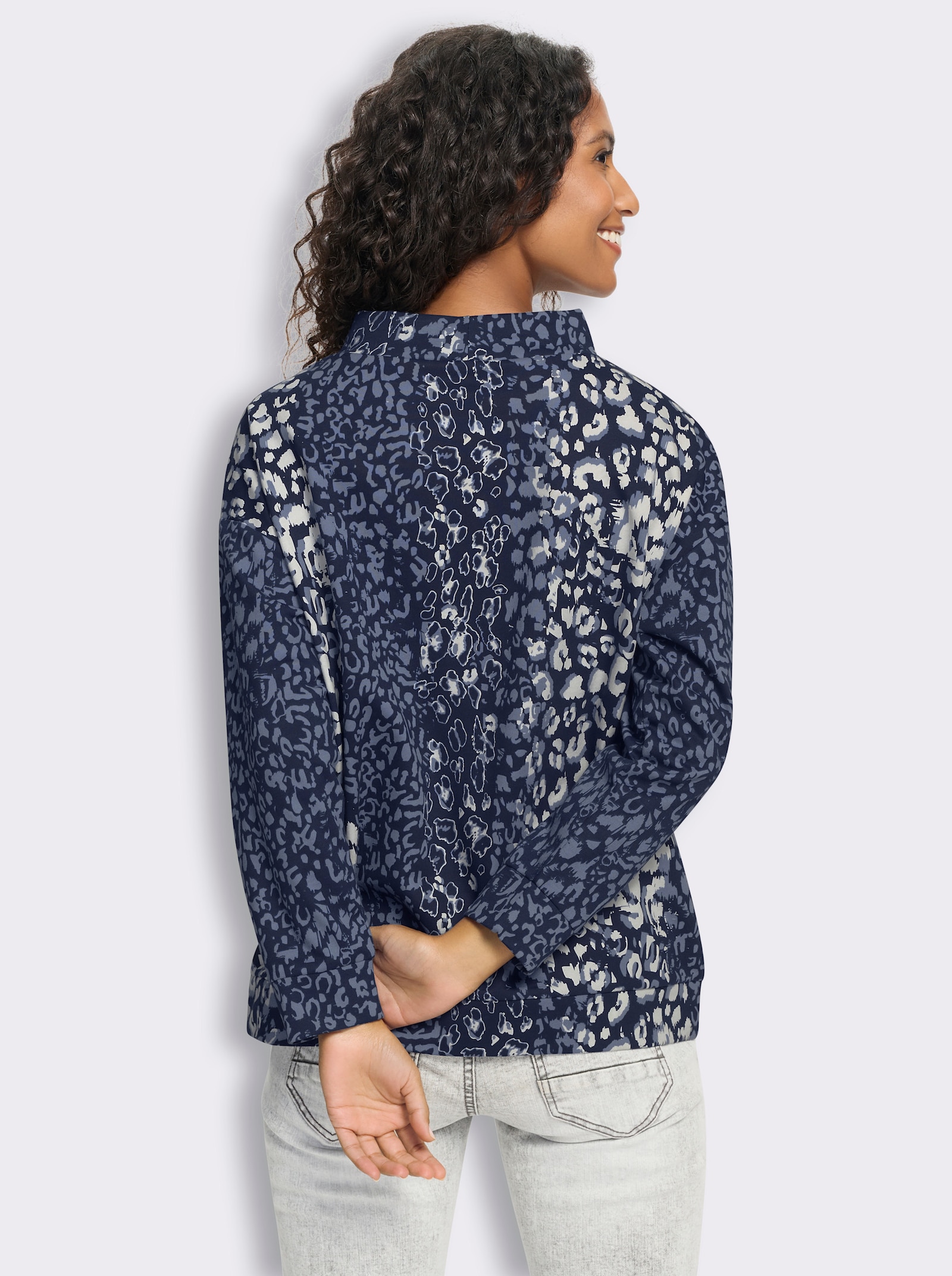 heine Sweatshirt mit Animal-Dessin - marine-ecru-bedruckt
