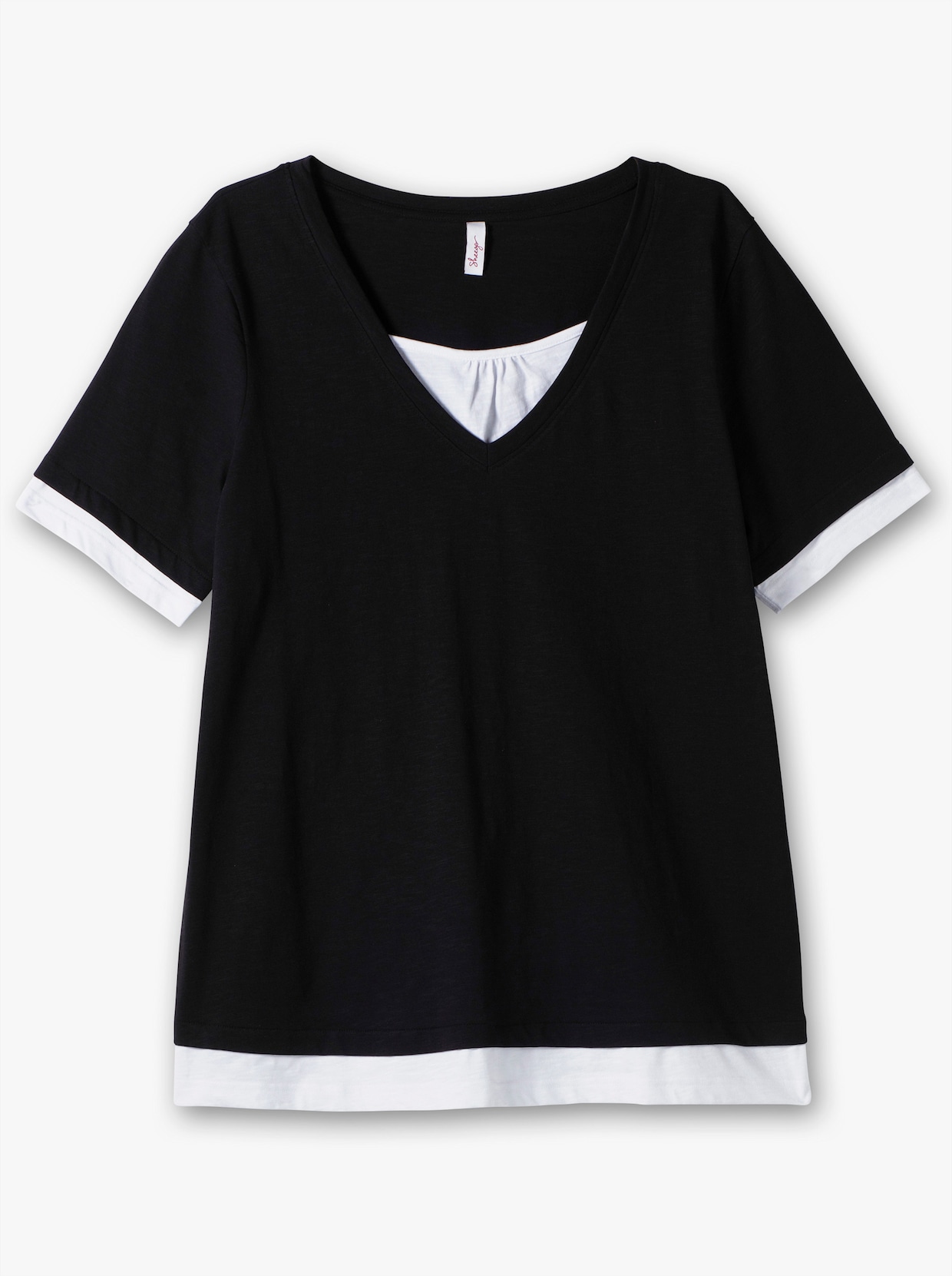 sheego 2-in-1-Shirt - schwarz-weiß