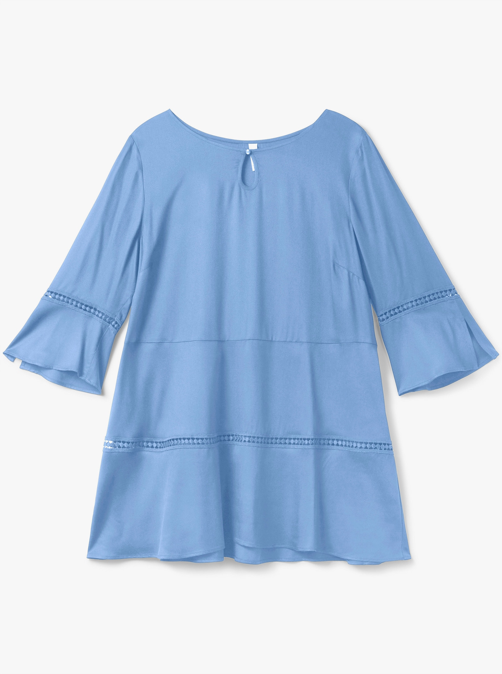 sheego Tunika mit Lochmusterdetails, in A-Linie - himmelblau
