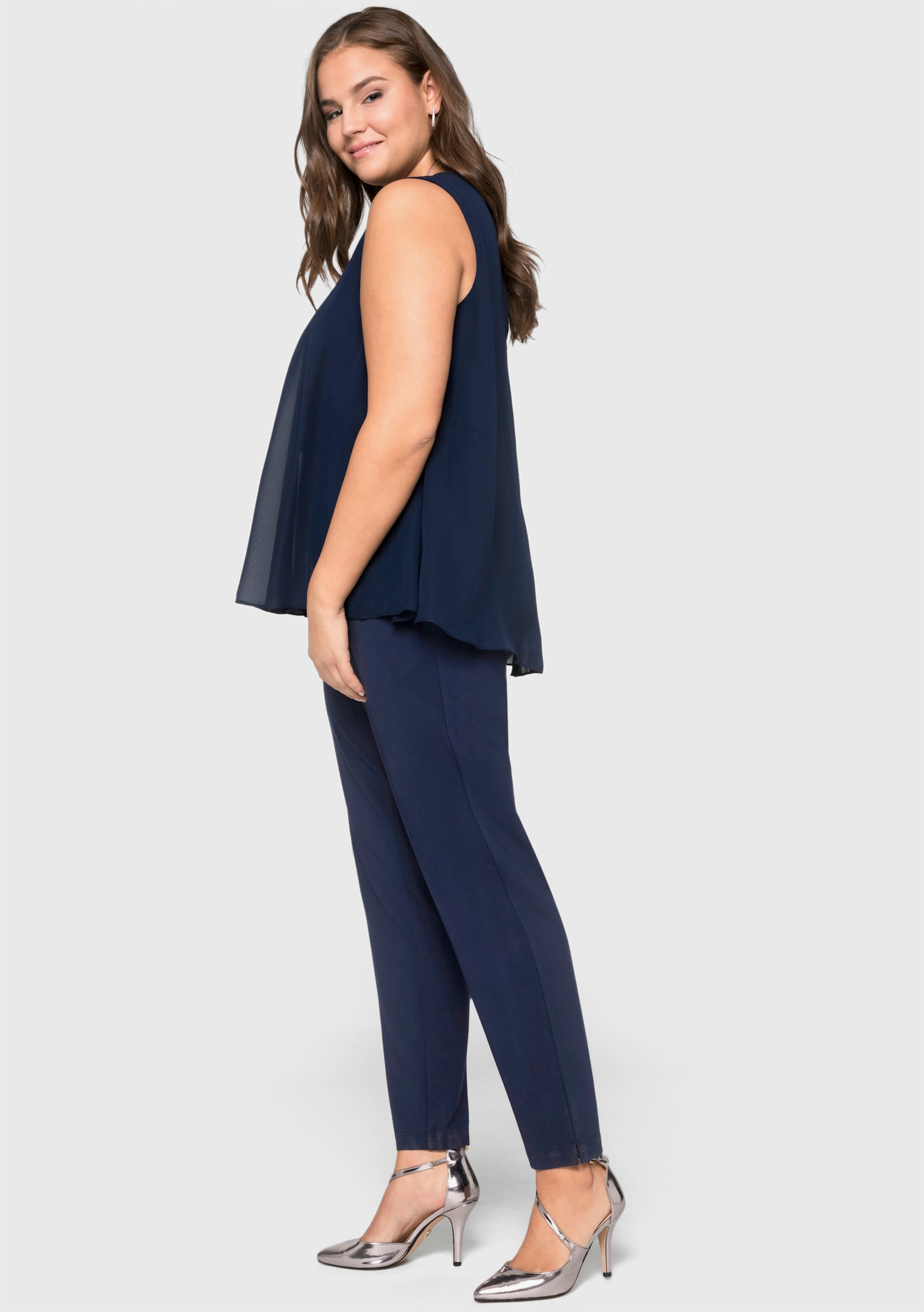 sheego Jumpsuit im Lagenlook - marine