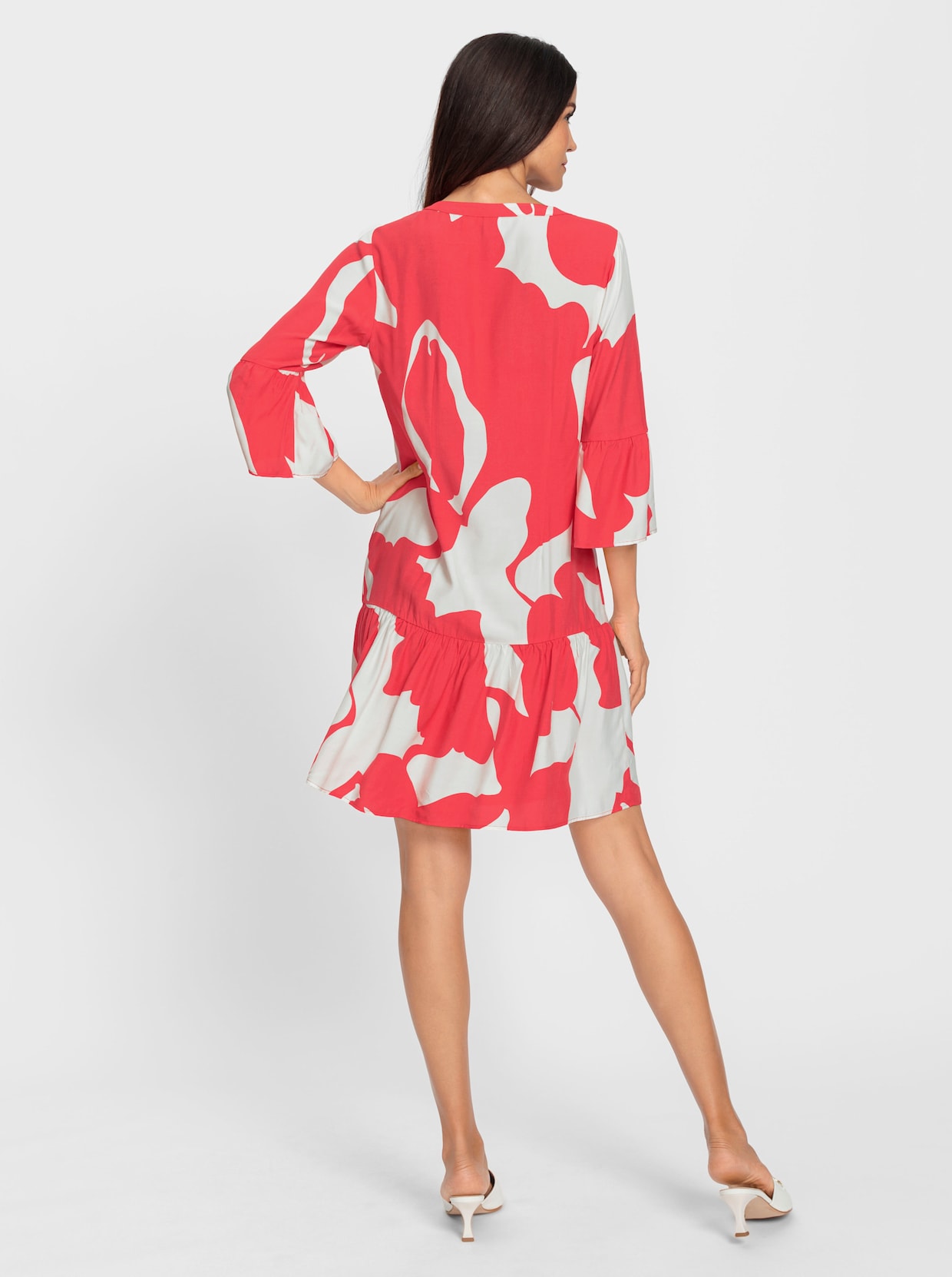 heine Robe imprimée - corail-écru imprimé