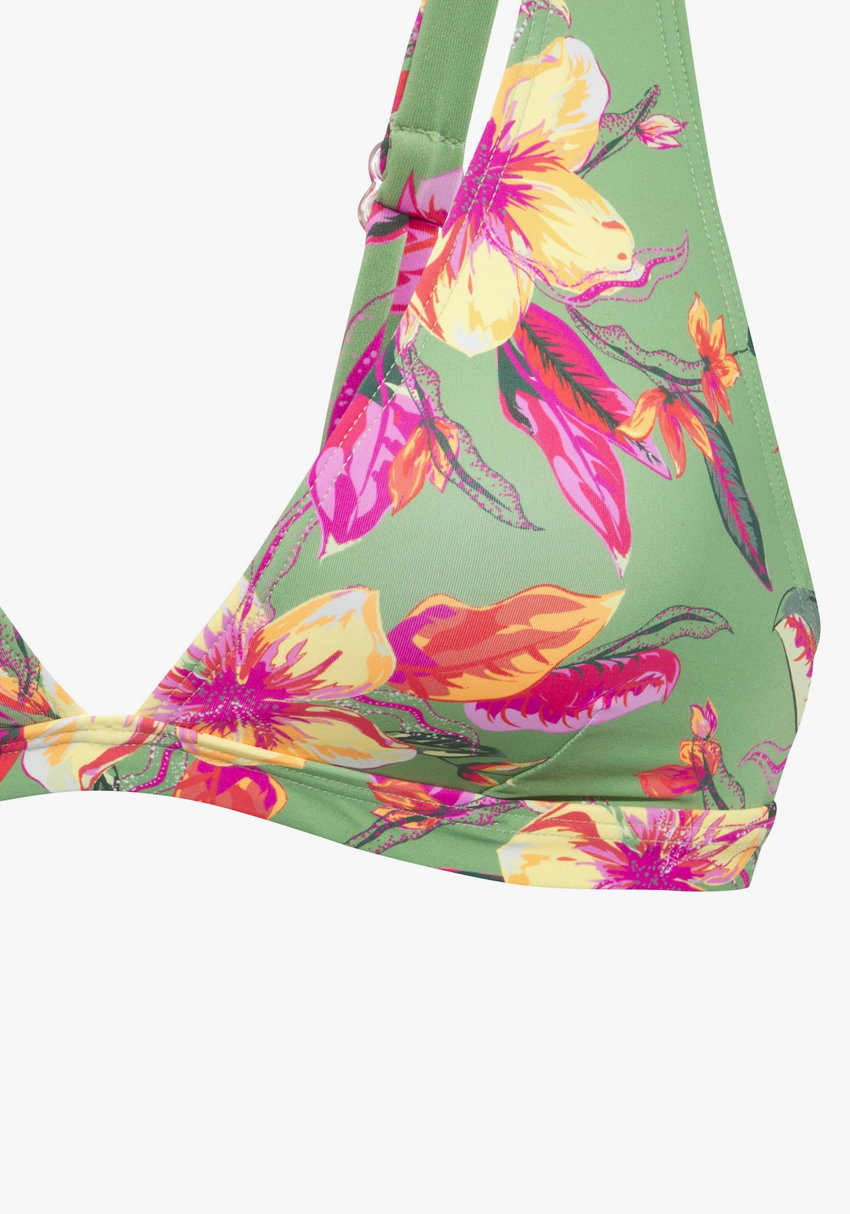 LASCANA Triangelbikinitop - salie/pink bedrukt