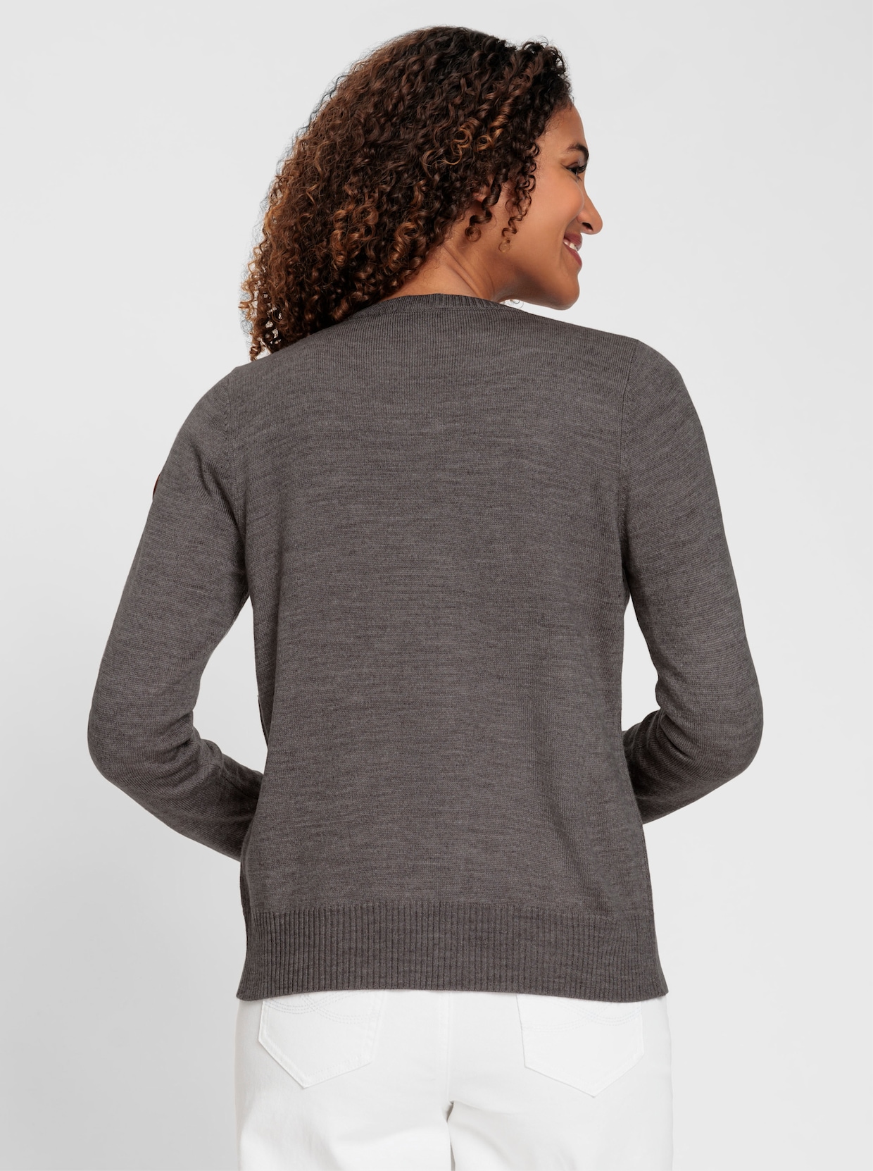 Strickjacke - anthrazit-meliert