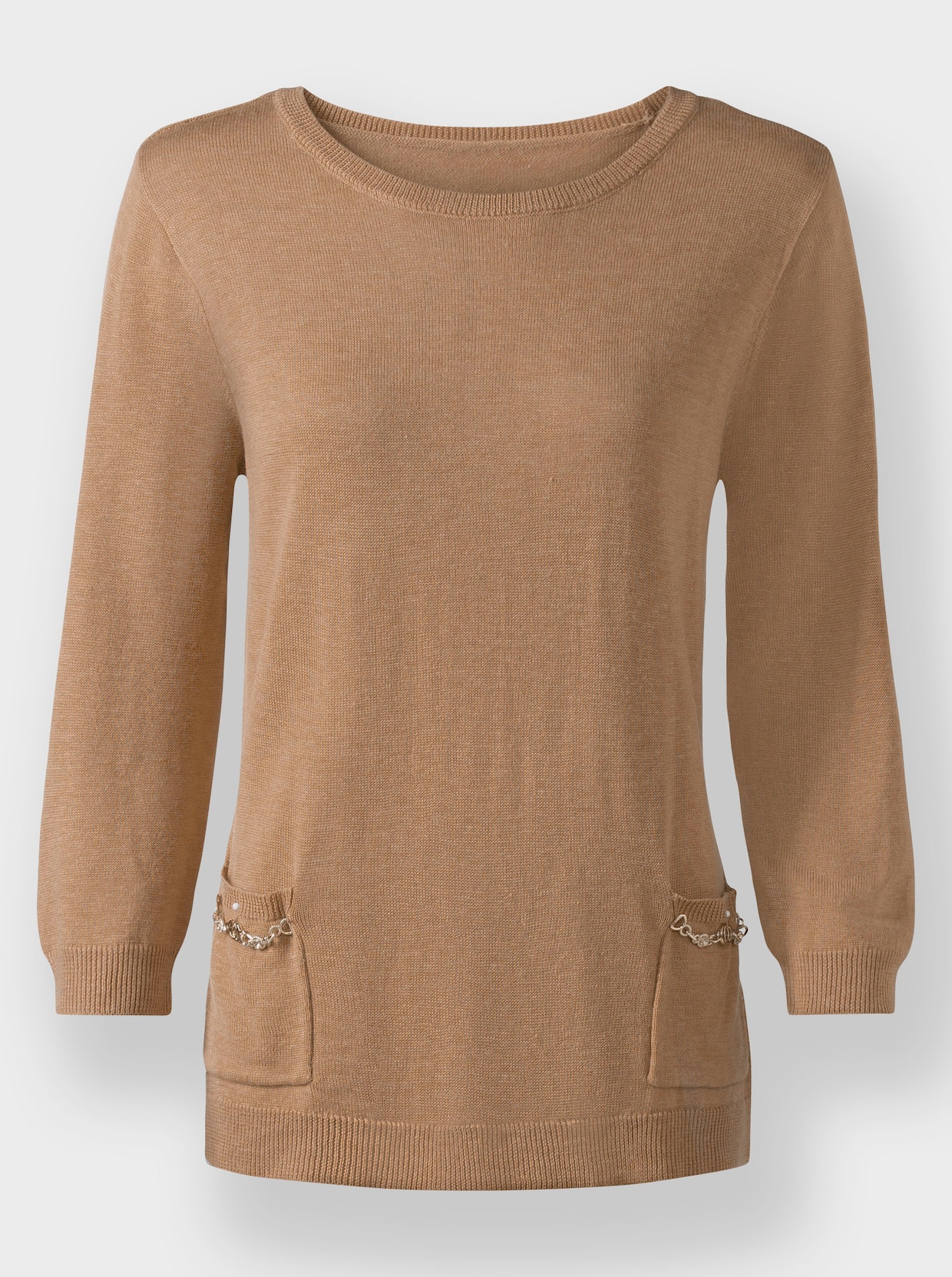 heine Pullover - camel/champagne gemêleerd