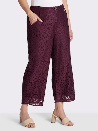 sheego Hose mit rundum Spitze - burgund