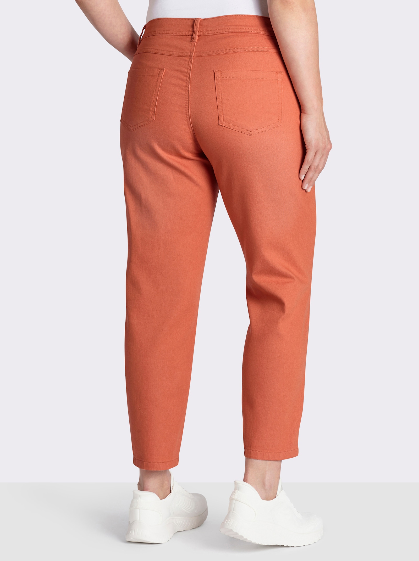  5-Pocket-Jeans mit Ziernähten - papaya