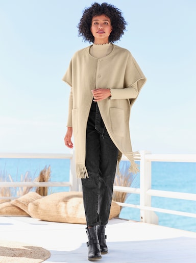 heine cape - beige gemêleerd