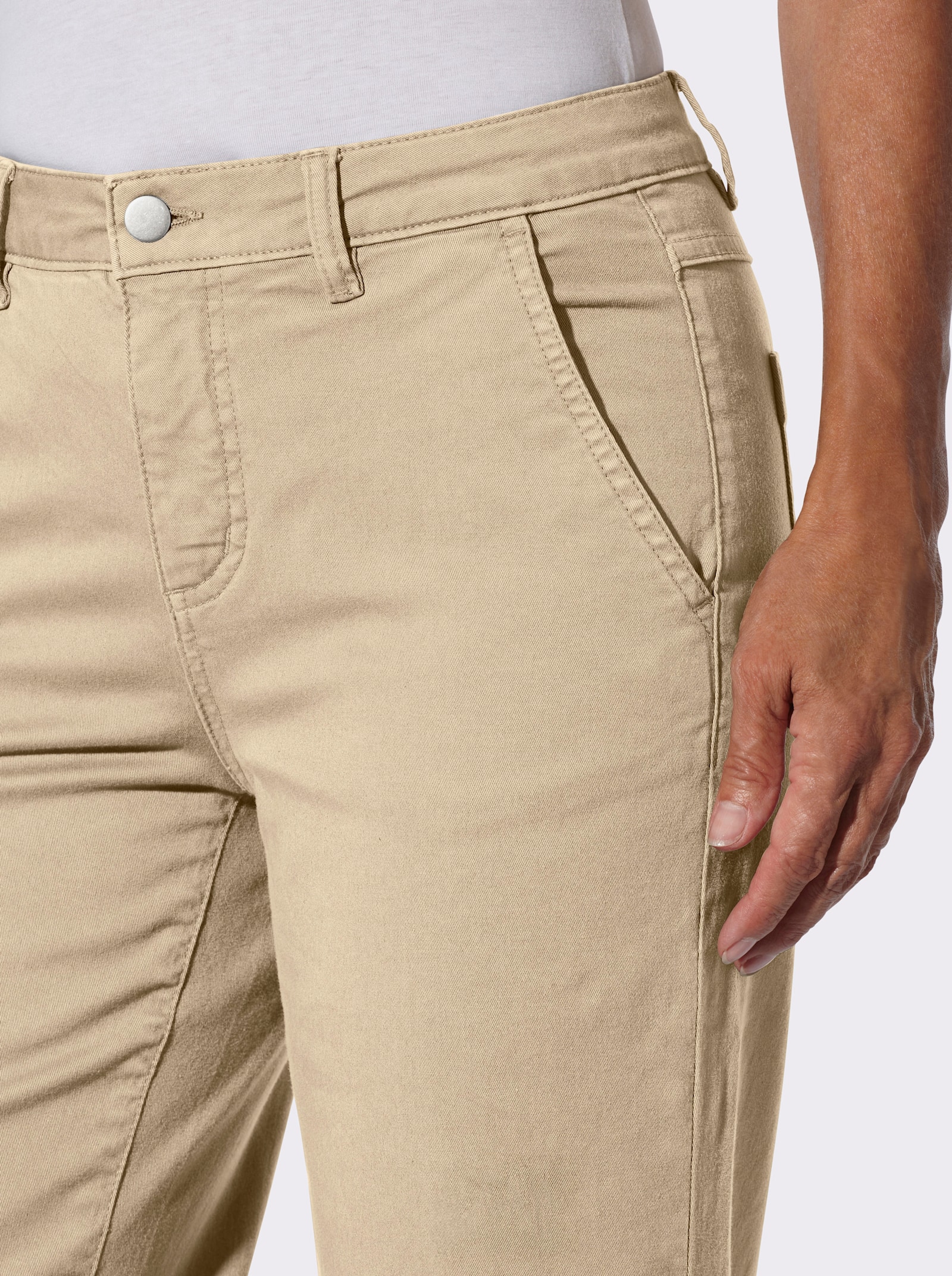 Gerade Jeans in Twill-Qualität - sand
