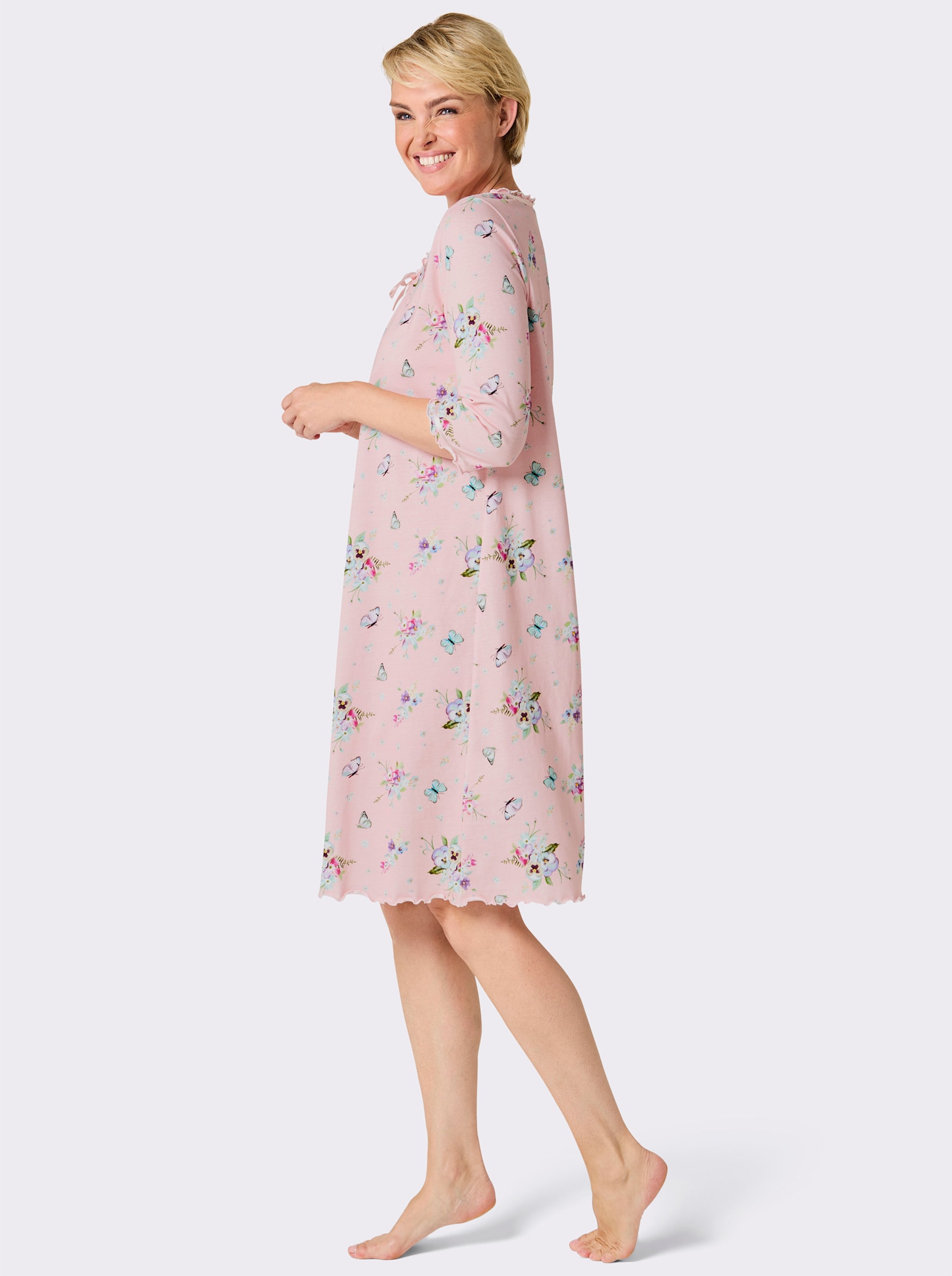 wäschepur Nachthemd - lichtroze bedrukt