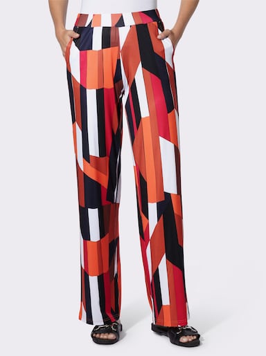 heine Schlupfhose - orange-marine-bedruckt