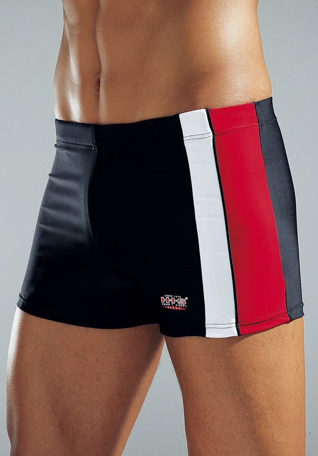 H.I.S Boxer-zwembroek - zwart/rood/wit