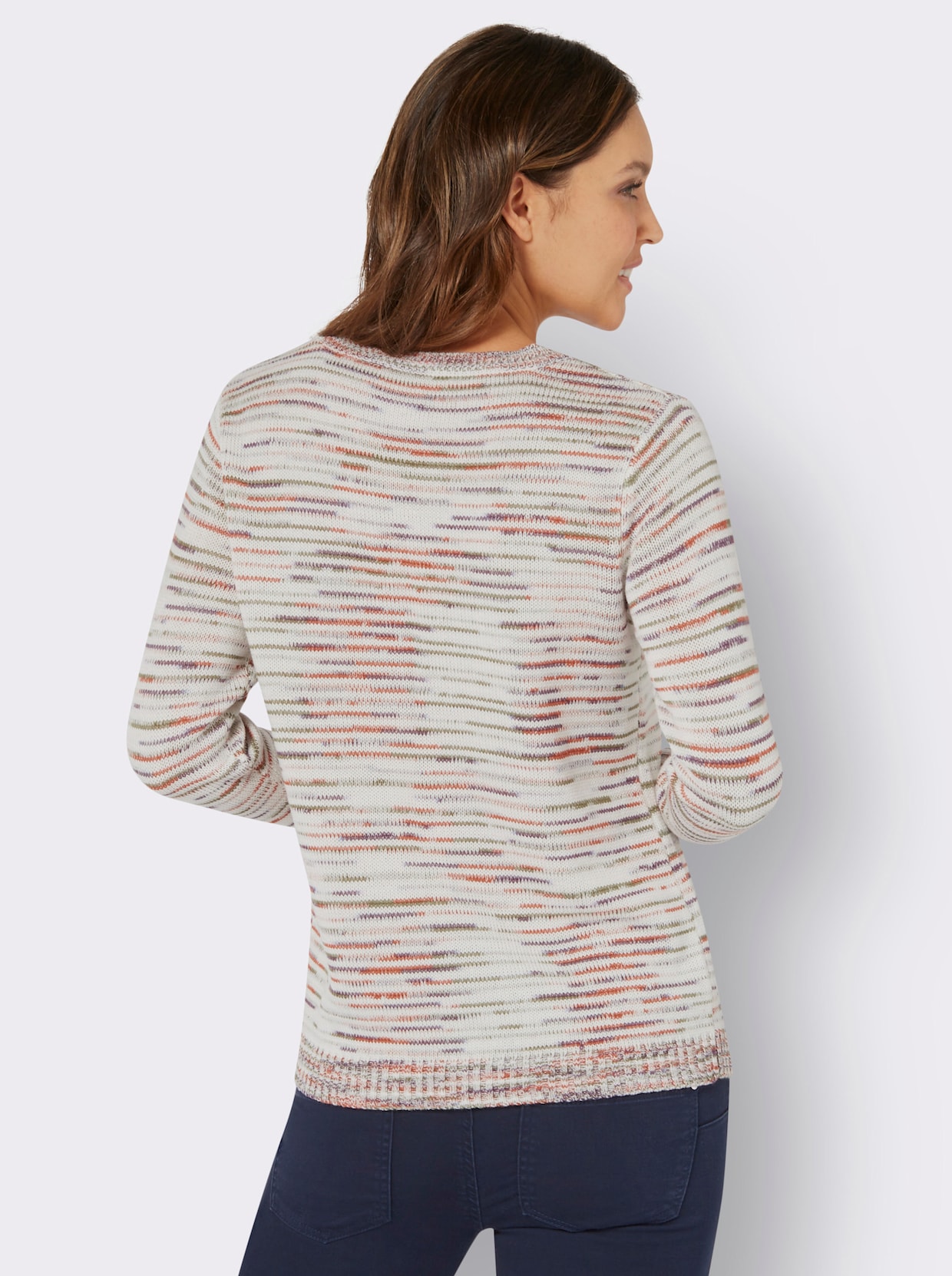 Pullover met ronde hals - ecru gemêleerd