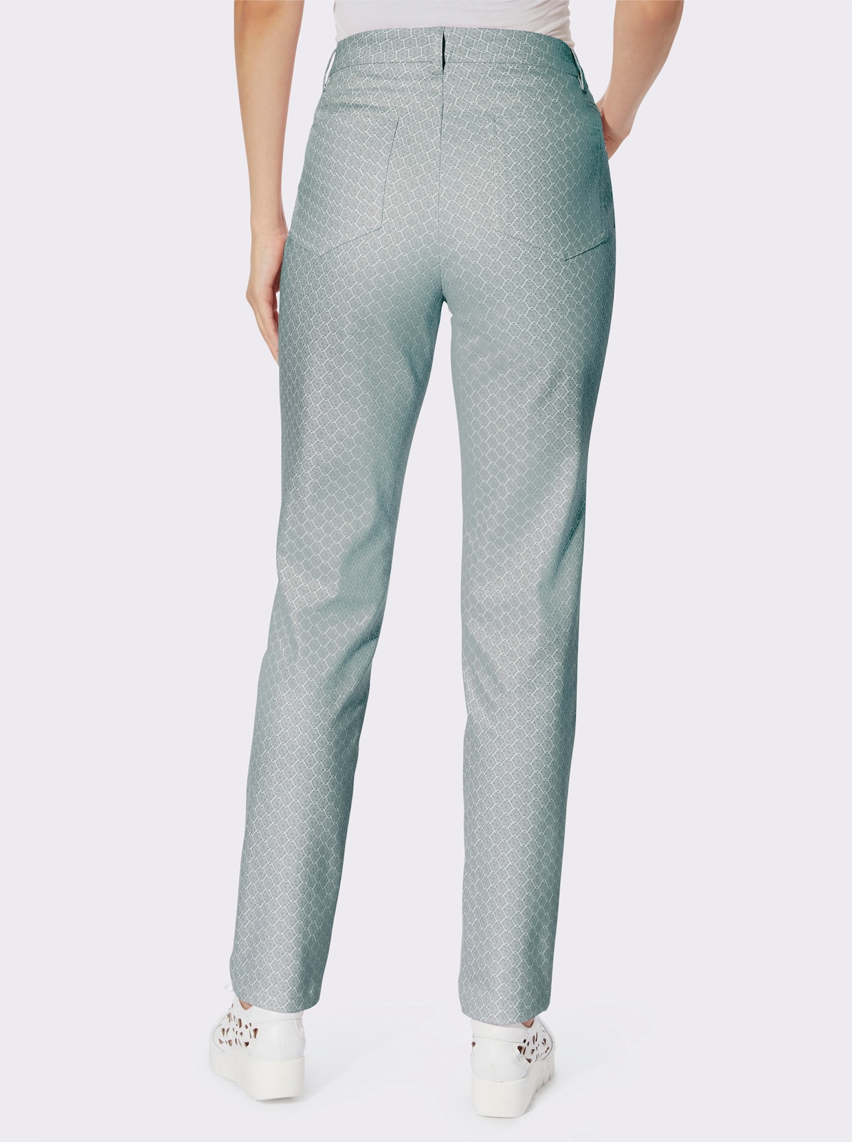 heine Röhrenhose - jade-ecru-bedruckt