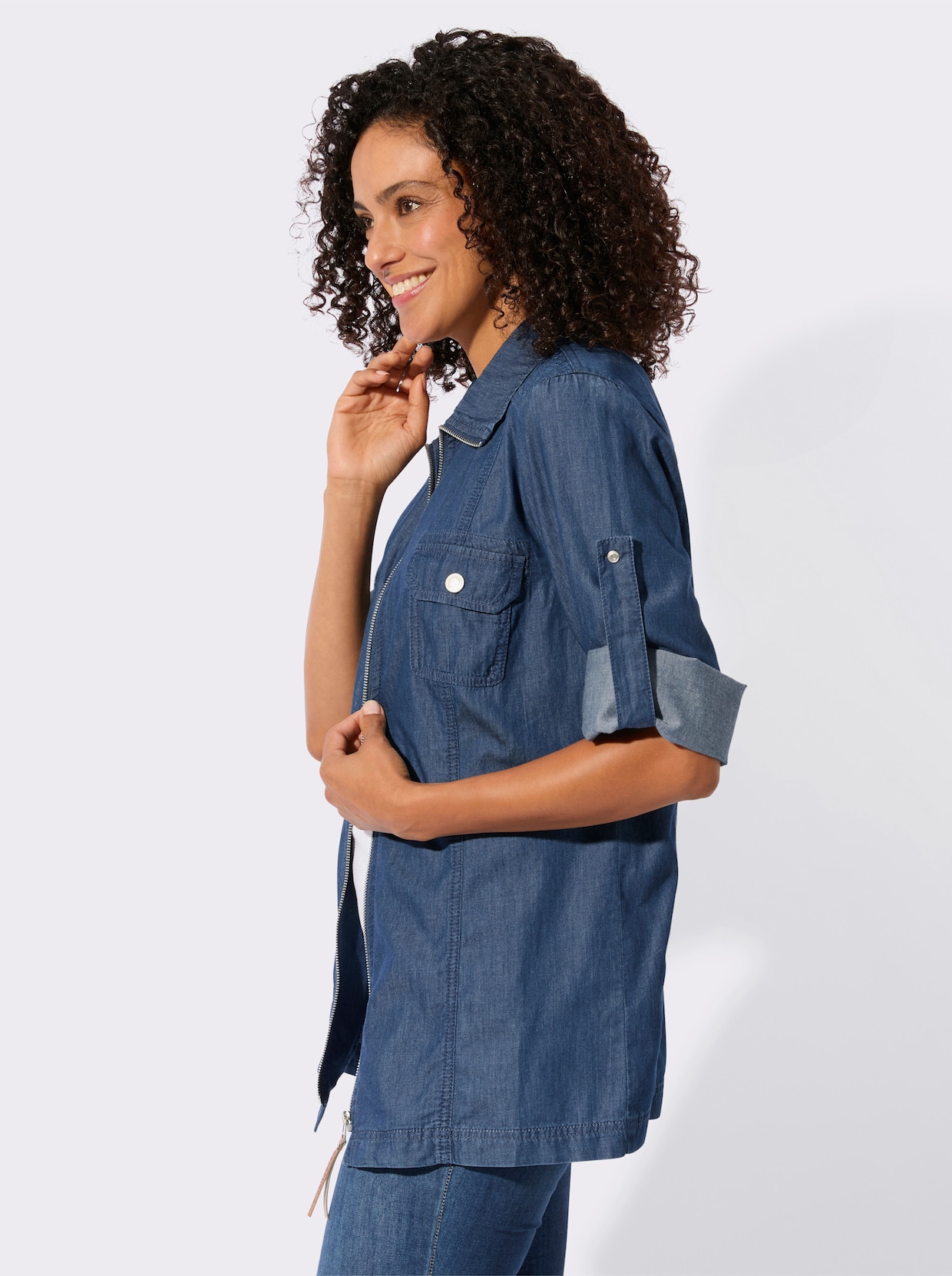 Blusenjacke - blue-stone-washed