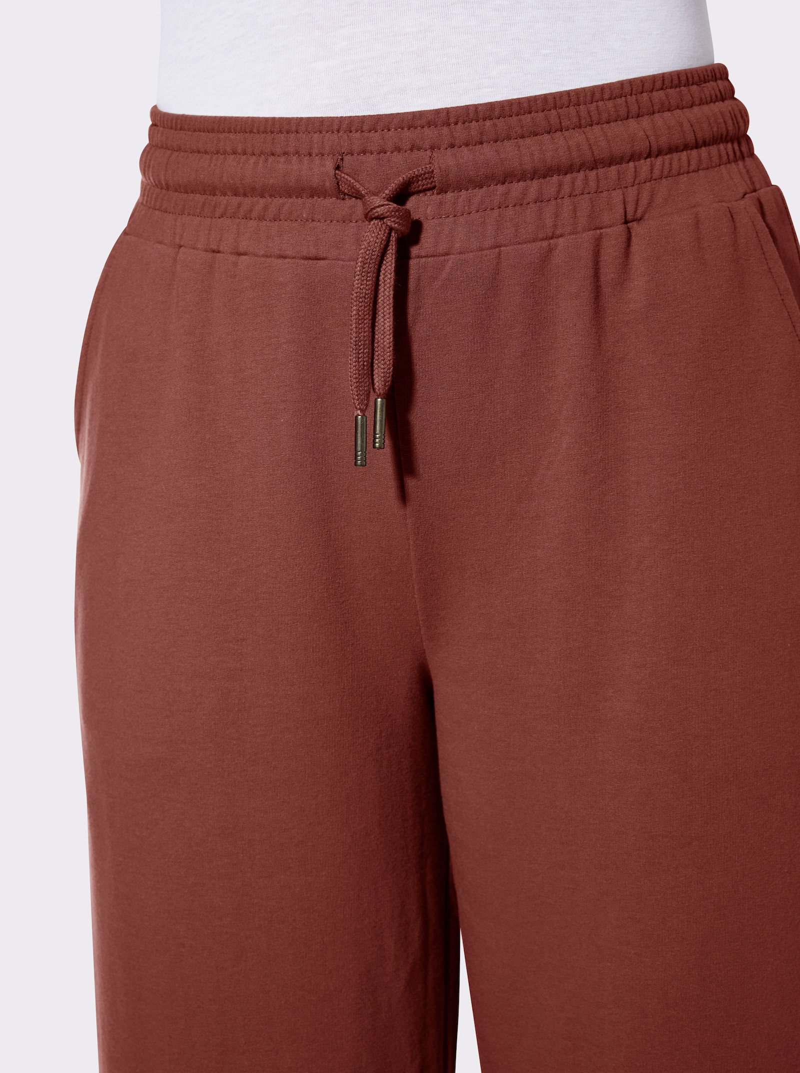 Sweathose mit Rundum-Dehnbund - rotbraun