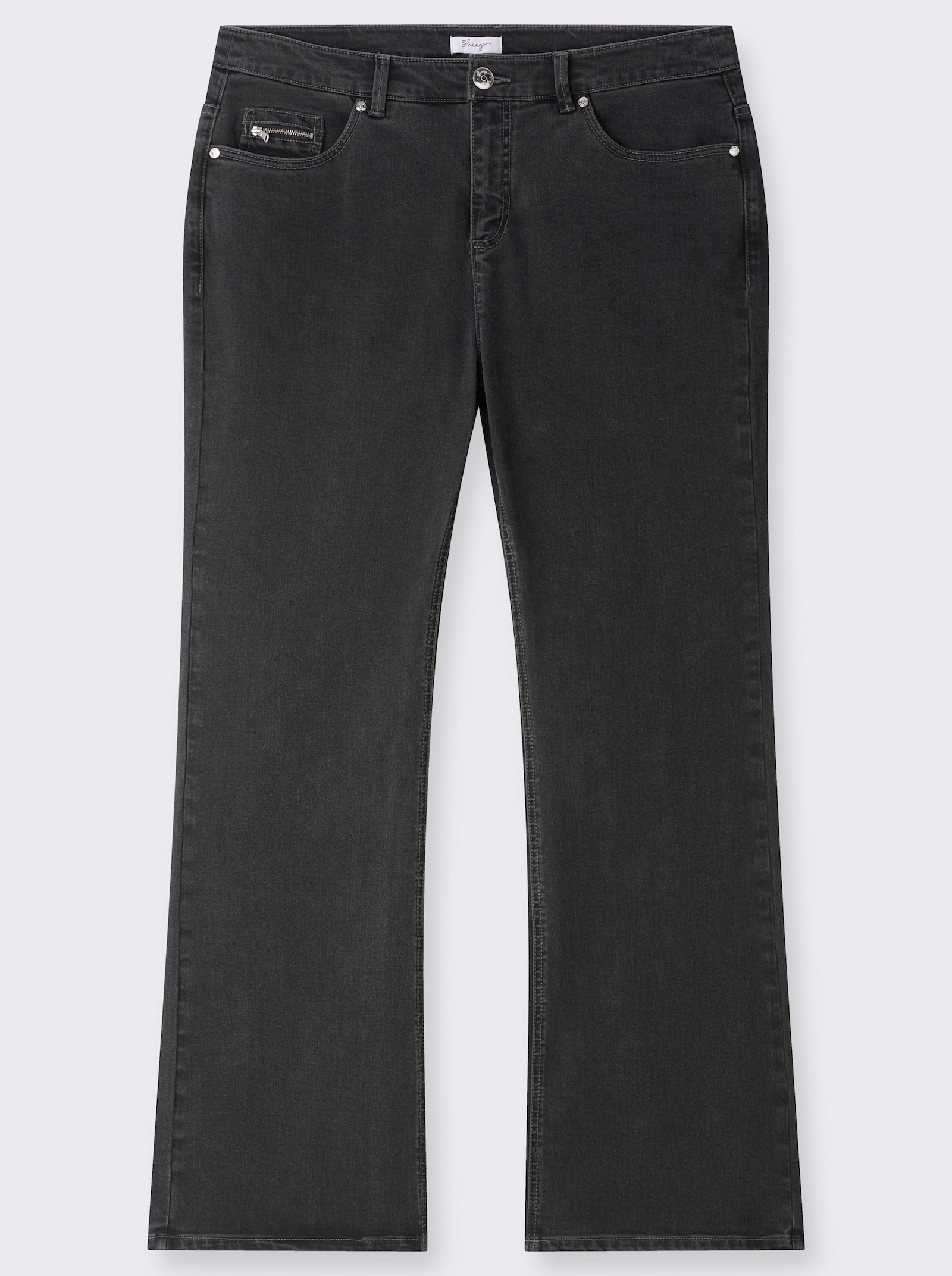 sheego Bootcut-Jeans in 5-Pocket-Form - black denim