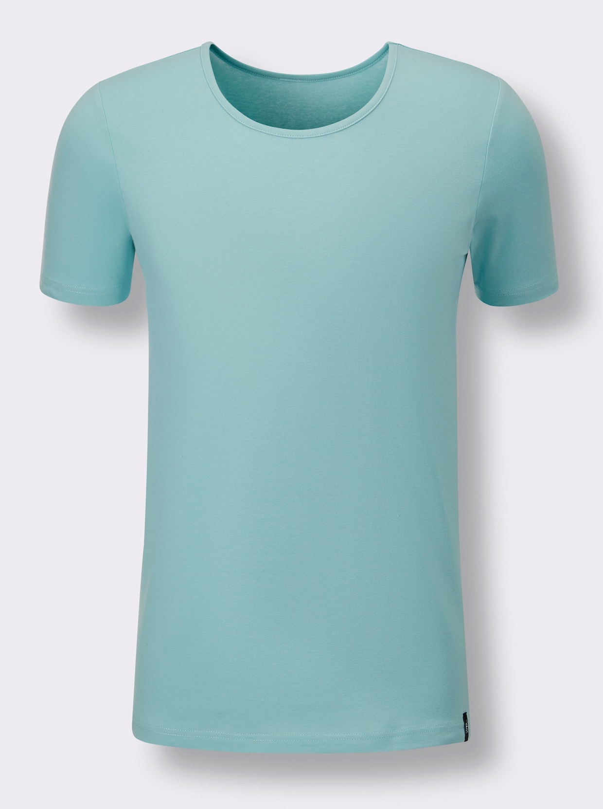 wäschepur men Shirt - mint + grau-meliert