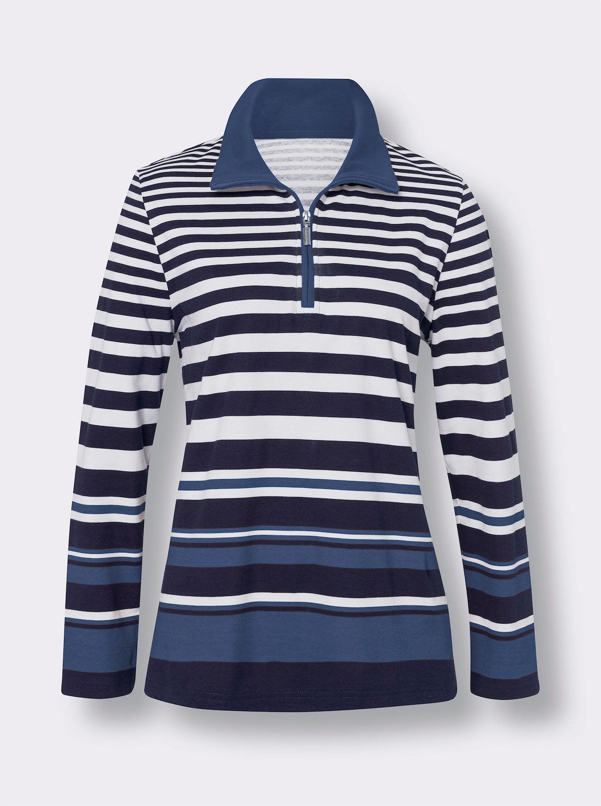 Sweatshirt - marine/jeansblauw gestreept