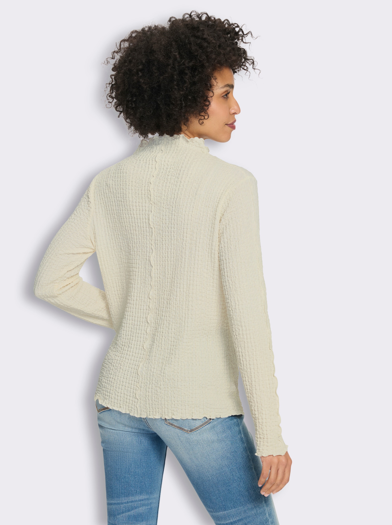 heine Langarmshirt mit Ziernähten - champagner