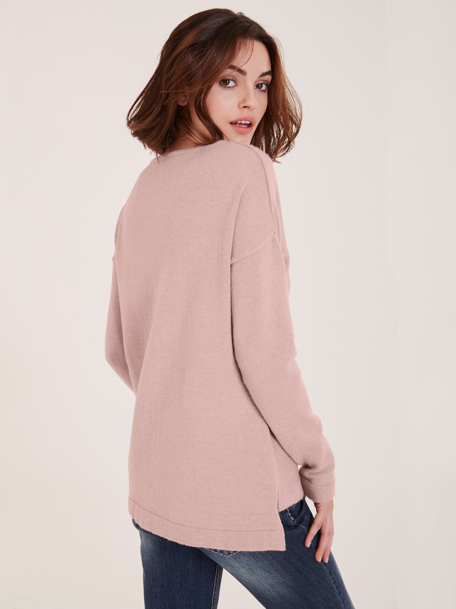 heine Strickpullover mit Effektgarn - rosé