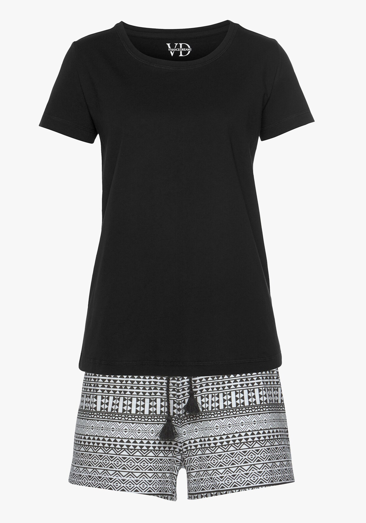 Vivance Dreams Pyjama court - noir à motifs