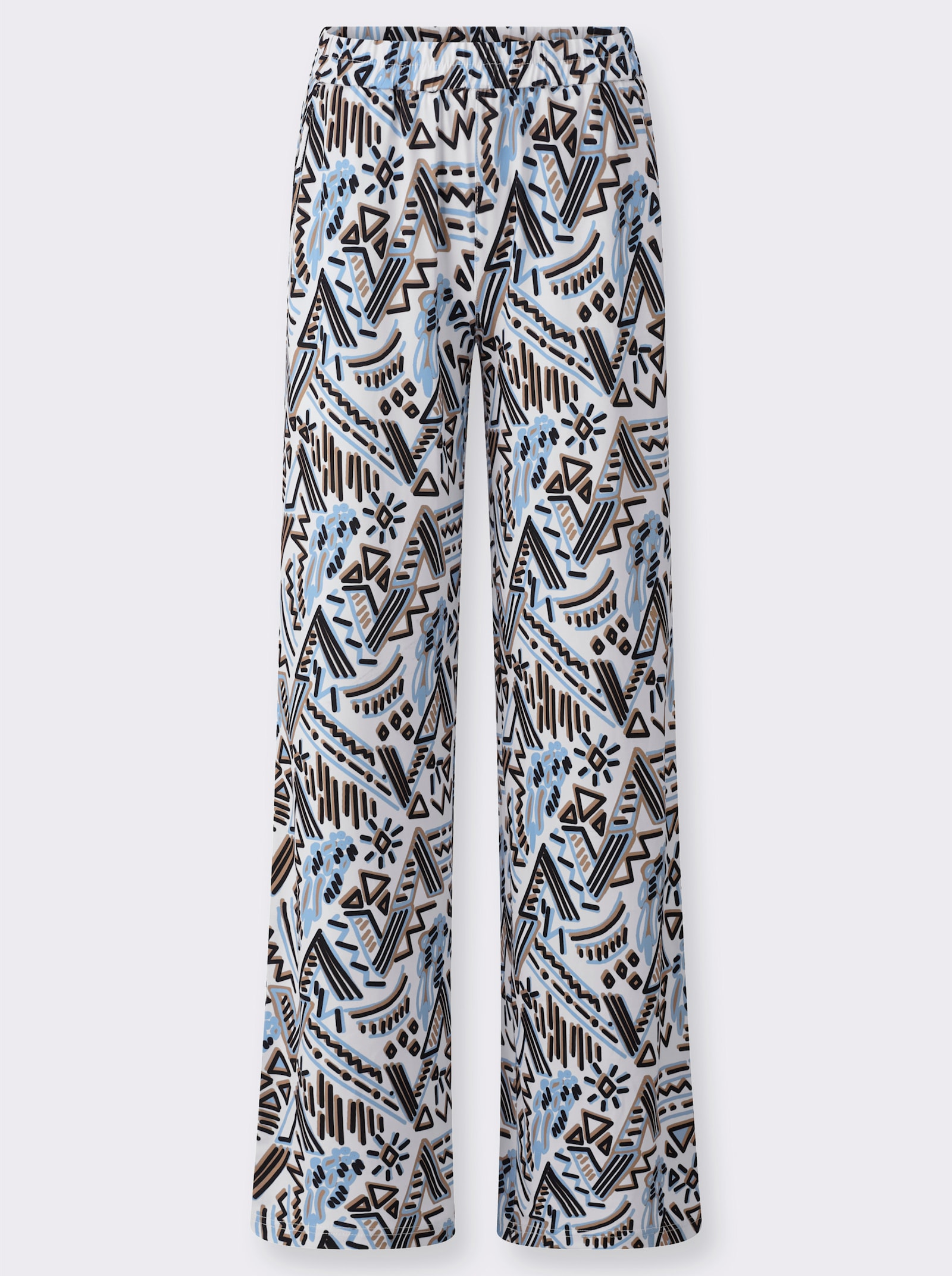 heine Jerseyhose - weiß-eisblau-bedruckt