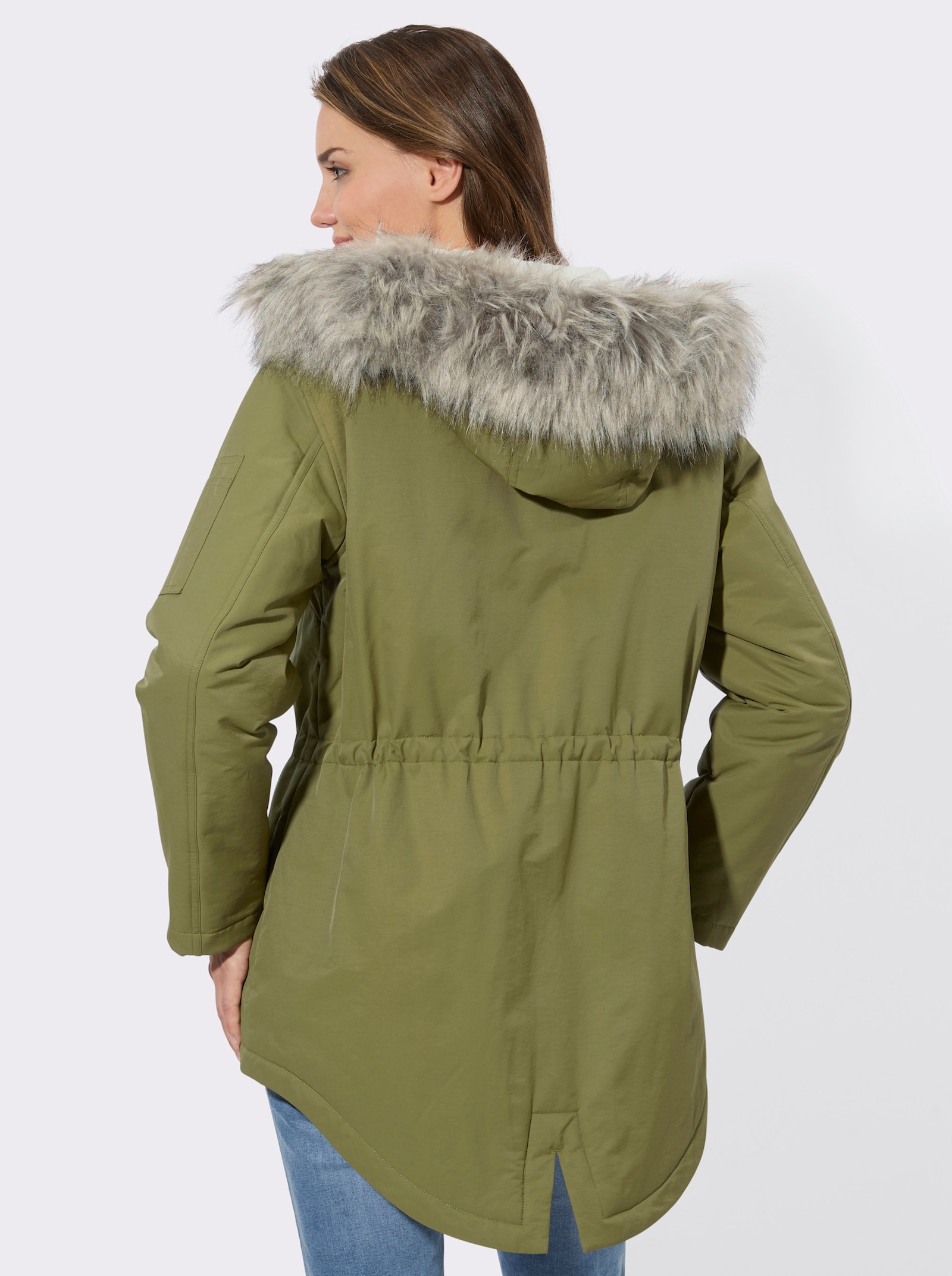 Parka mit Teddyfutter - oliv