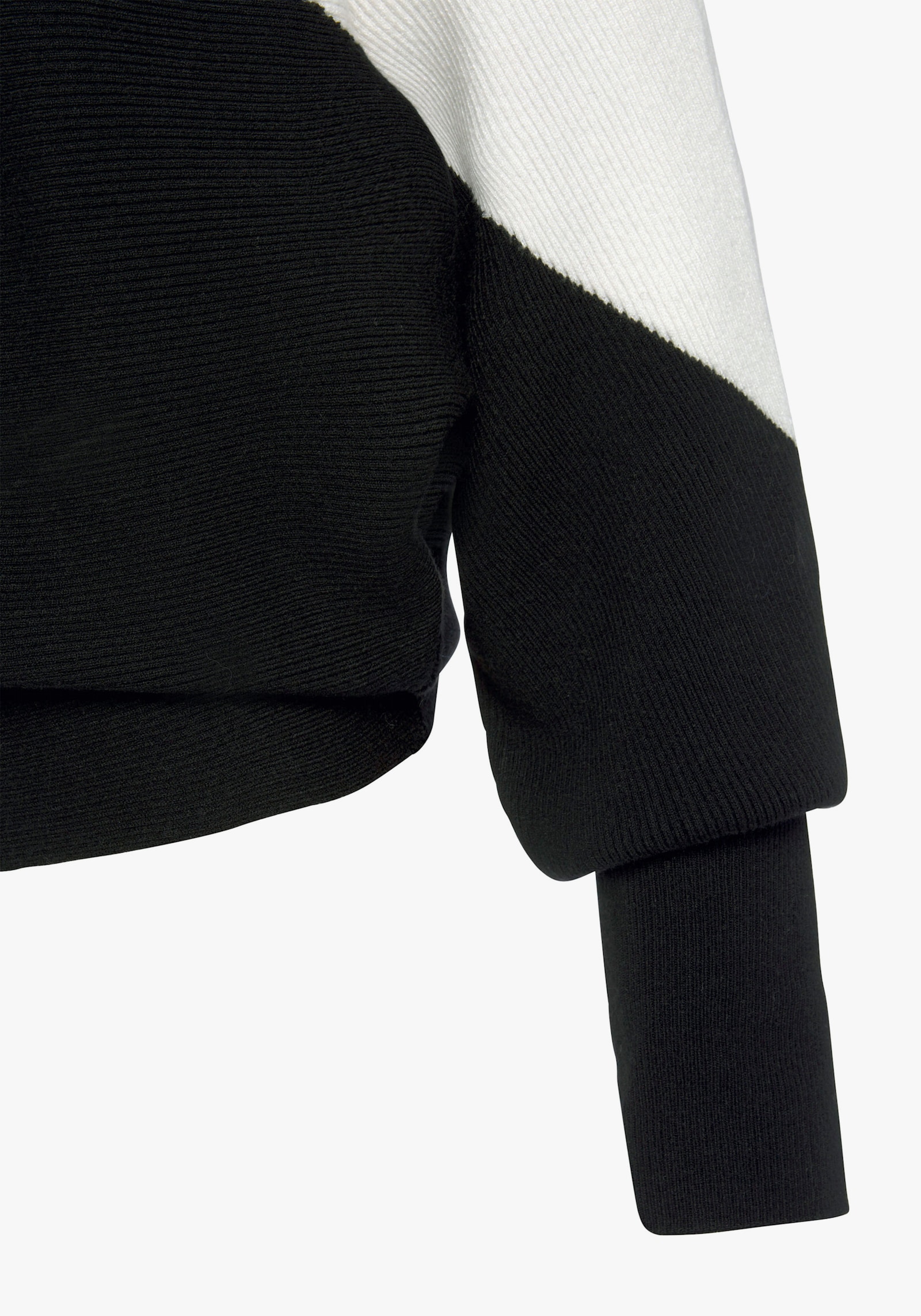 LASCANA Gebreide pullover - wit/zwart