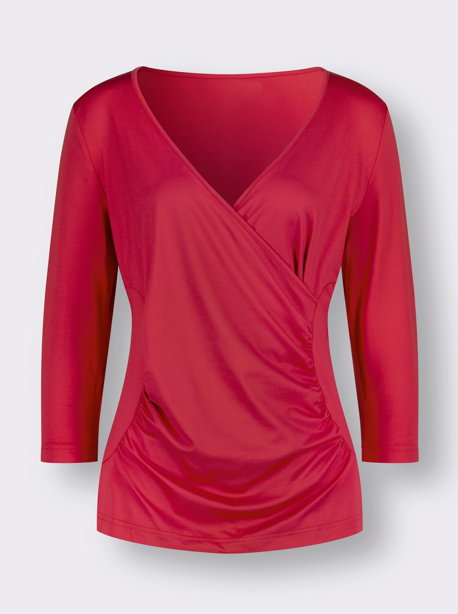 Wickelshirt schimmernde Optik - rot