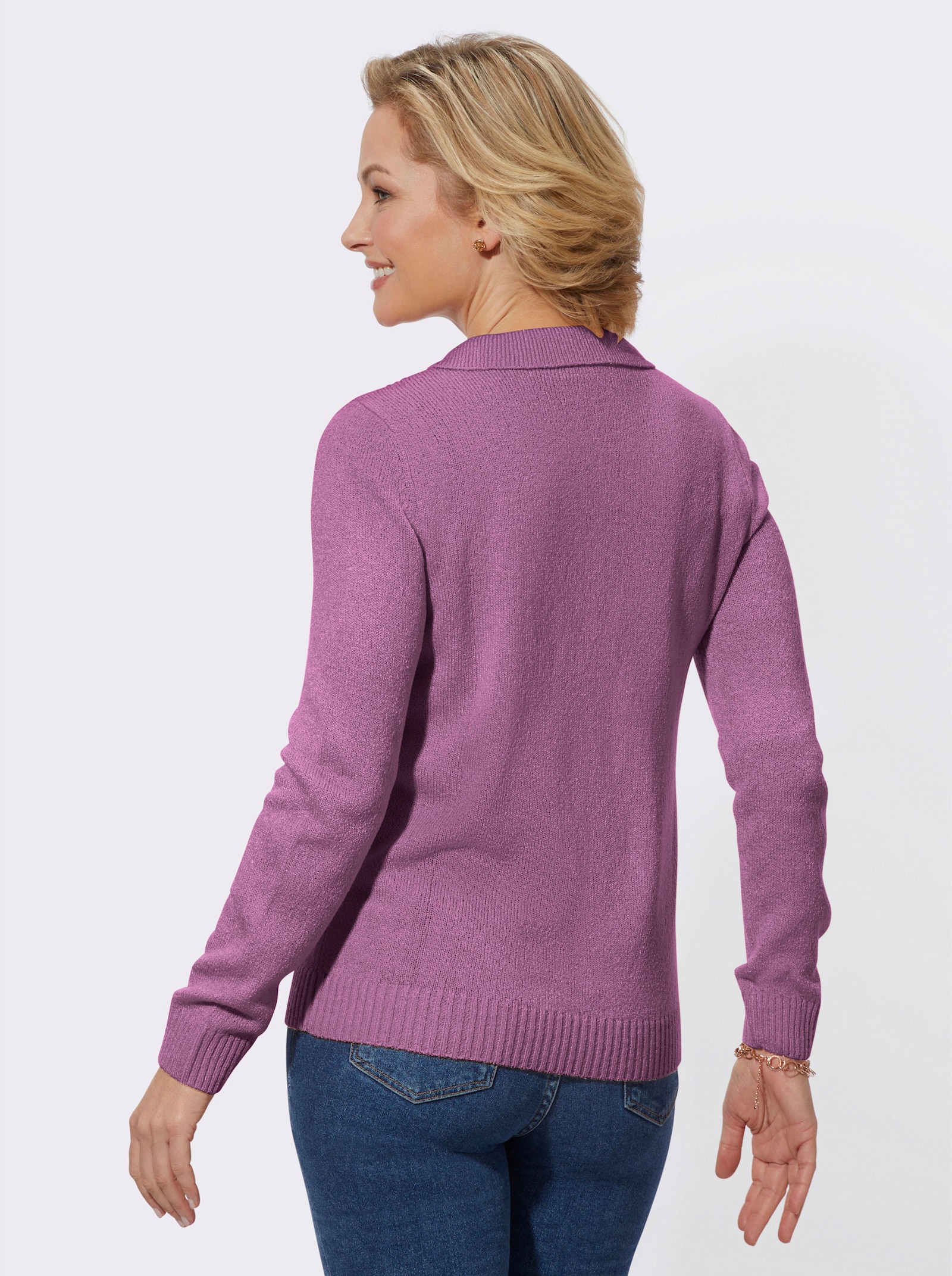 Polopullover mit Knöpfen - orchidee