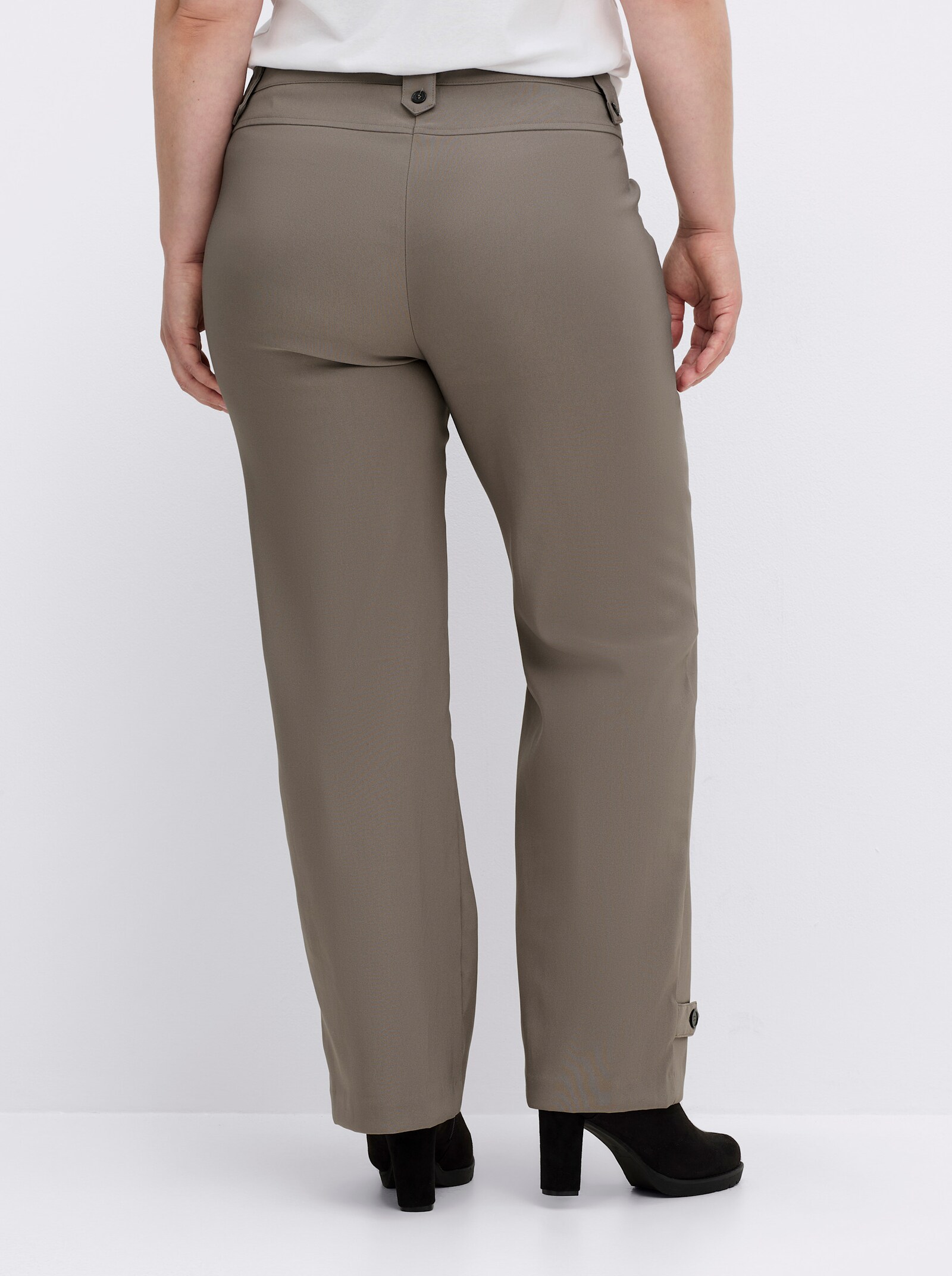 Hose in weiter Form, bügelfreie Koffer-Qualität - taupe