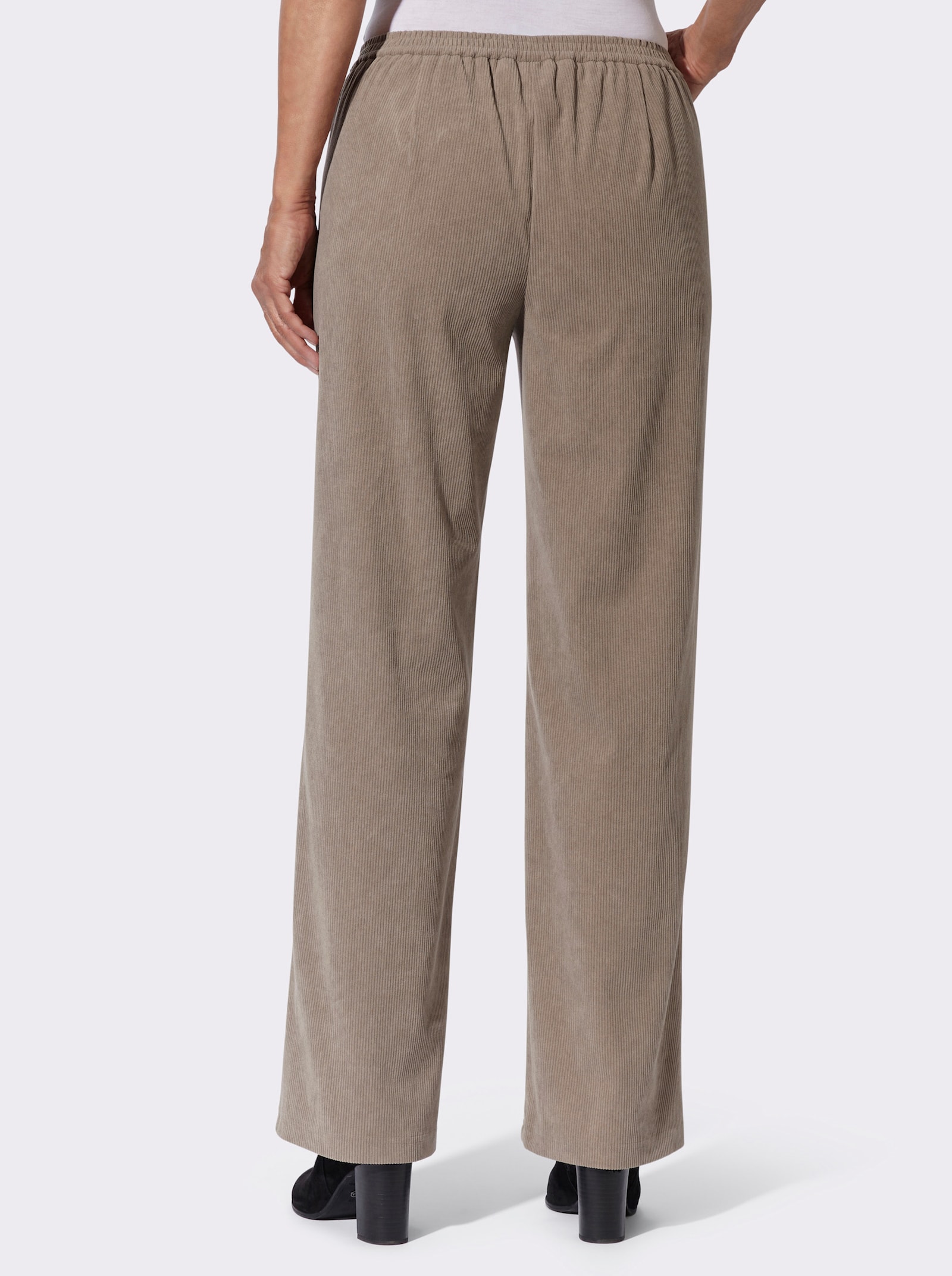 Cordhose in Schlupfform - taupe