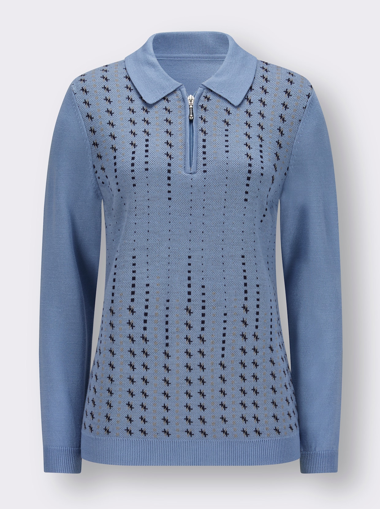 Polopullover - bleu/marine gedessineerd