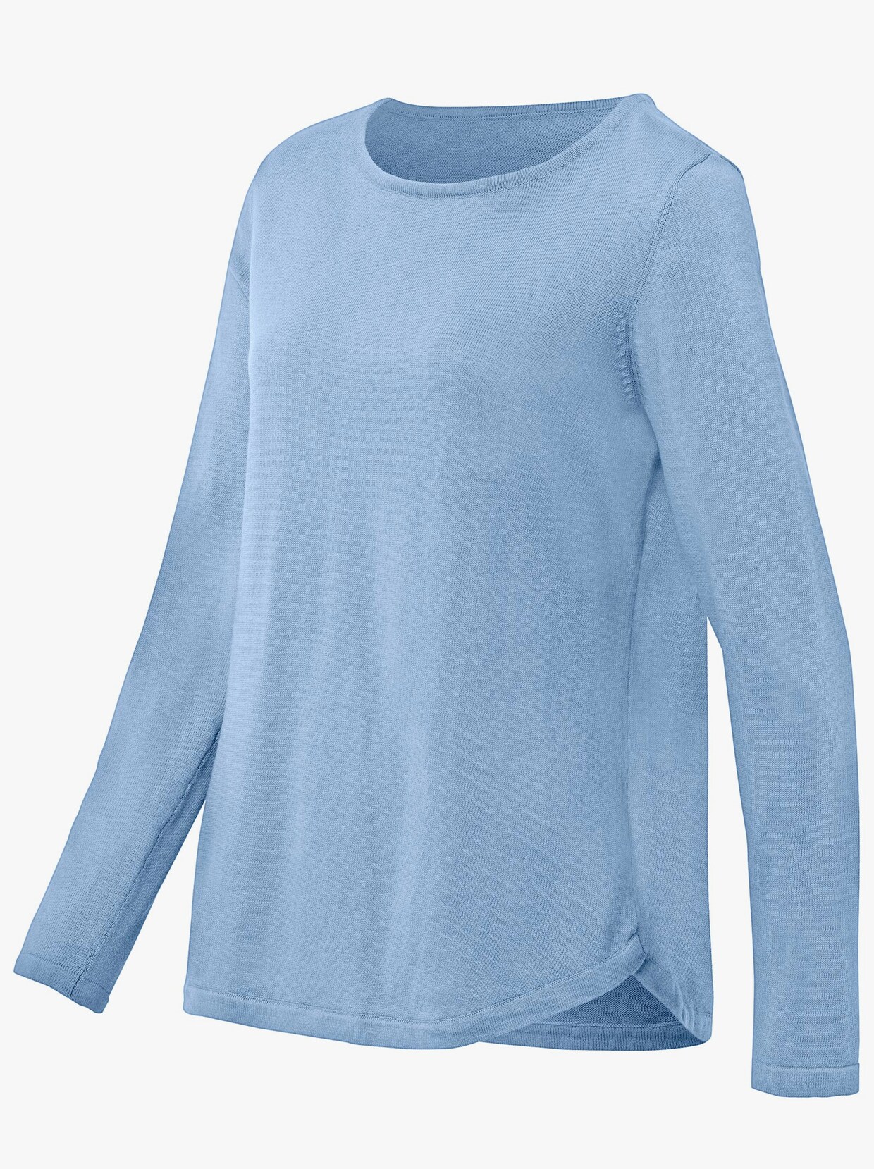 Langarm-Pullover - eisblau