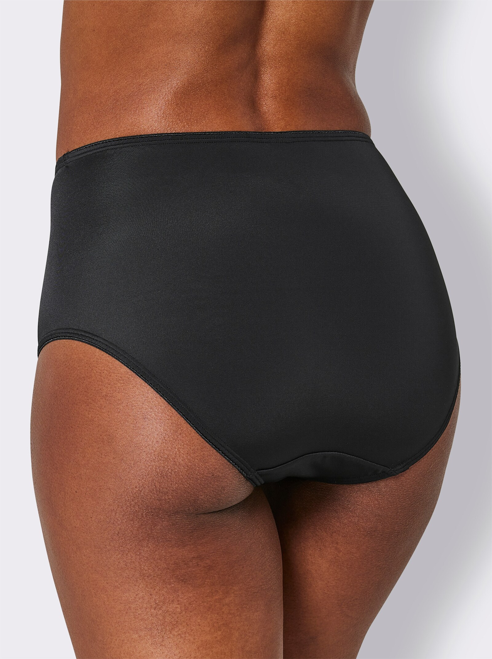 wäschepur Hüftslip mit leicht glänzender Naht - 2x schwarz