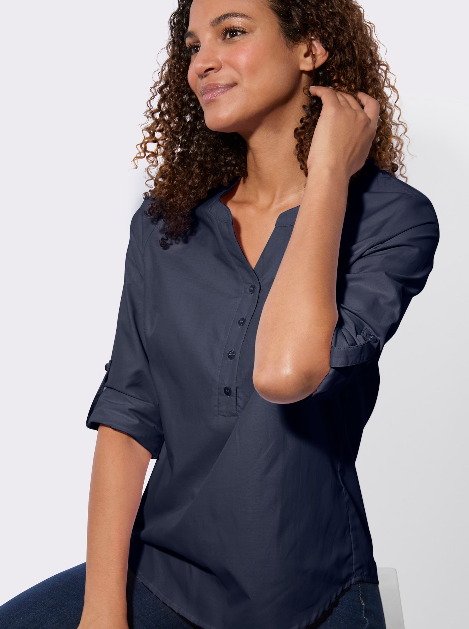 Tunika mit Kellerfalte hinten - marine