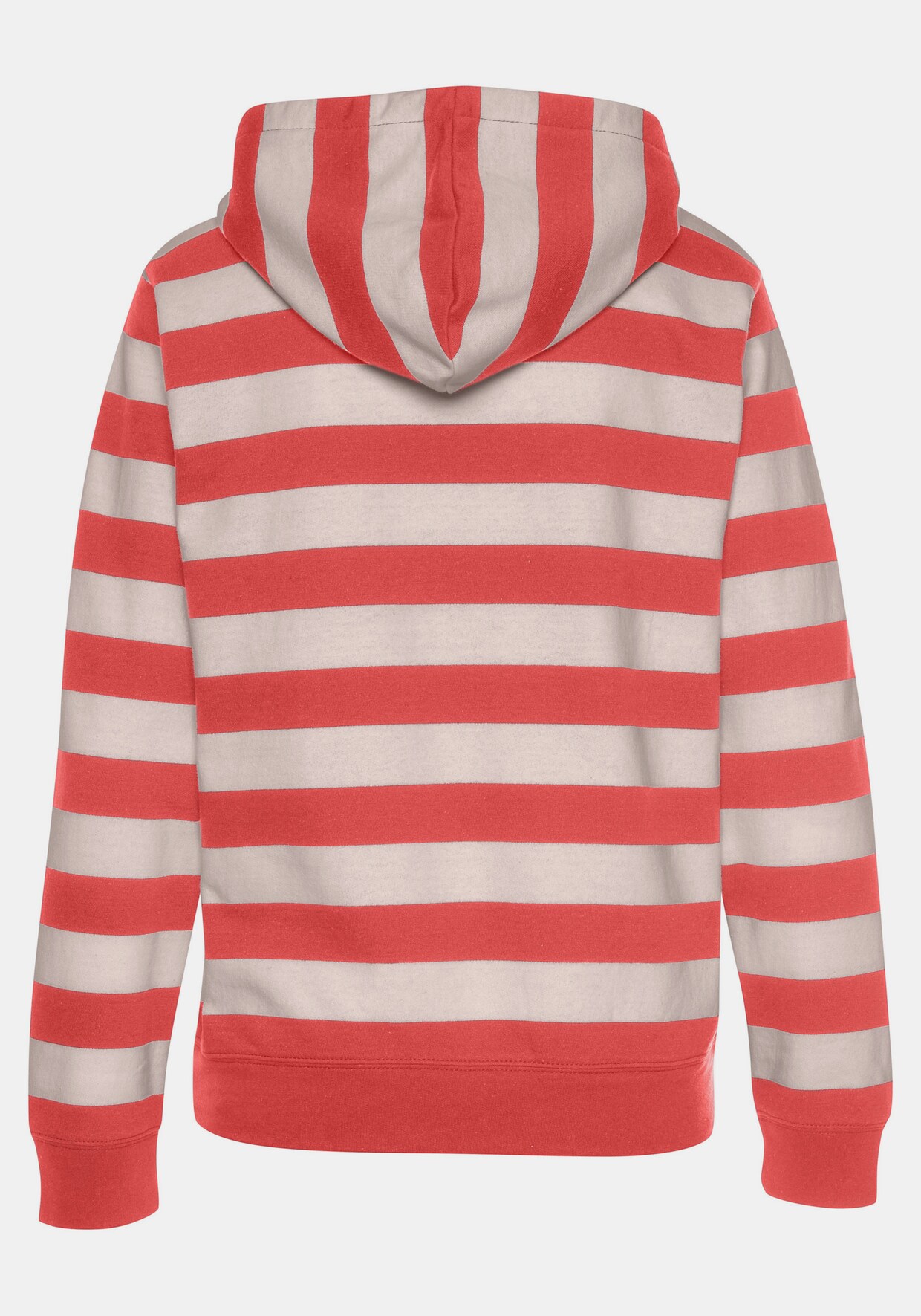 H.I.S Sweatshirt met capuchon - rood/nougat gestreept